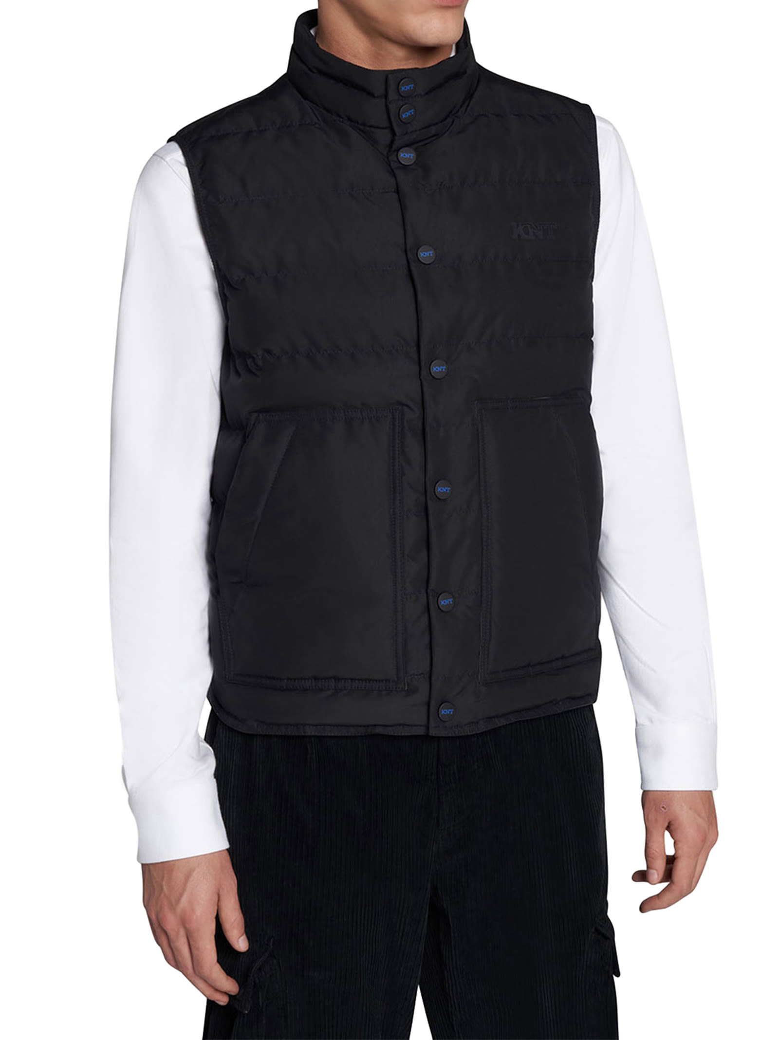 Shop Kiton Sleveless Blouson Polyester In Black