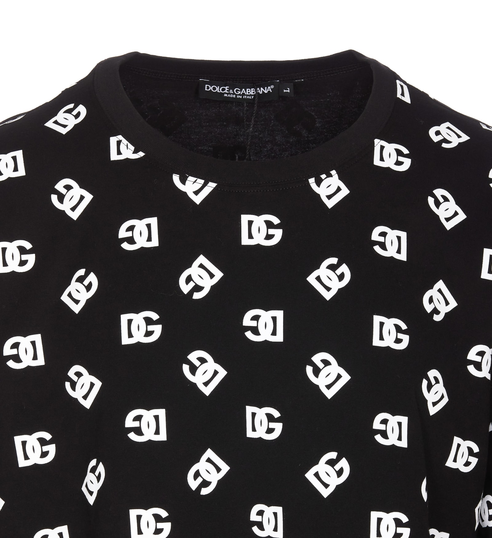 Shop Dolce & Gabbana All Over Dg Logo T-shirt In Black
