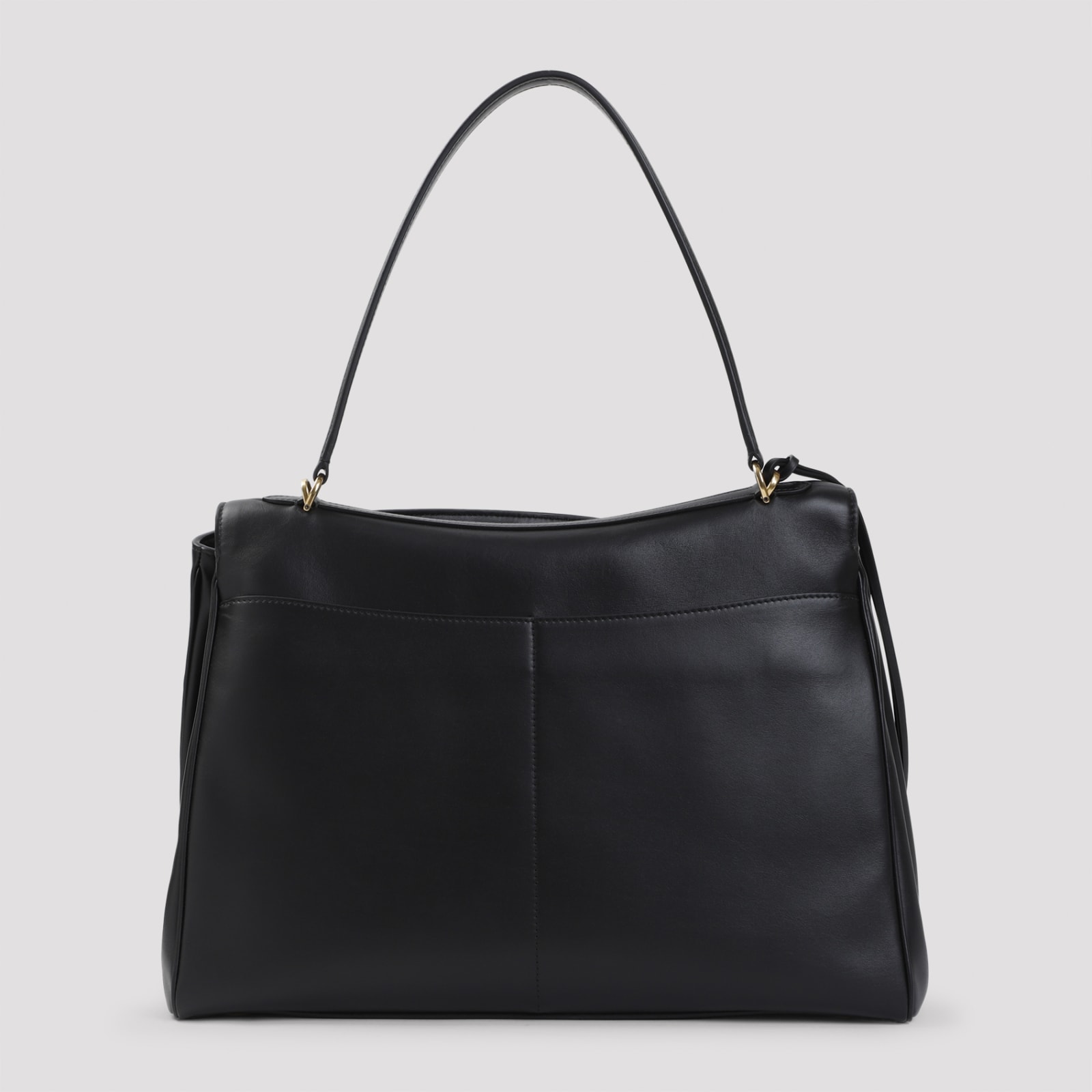 Balenciaga Shoulder Bag Structured Gold-tone Hardware In Black