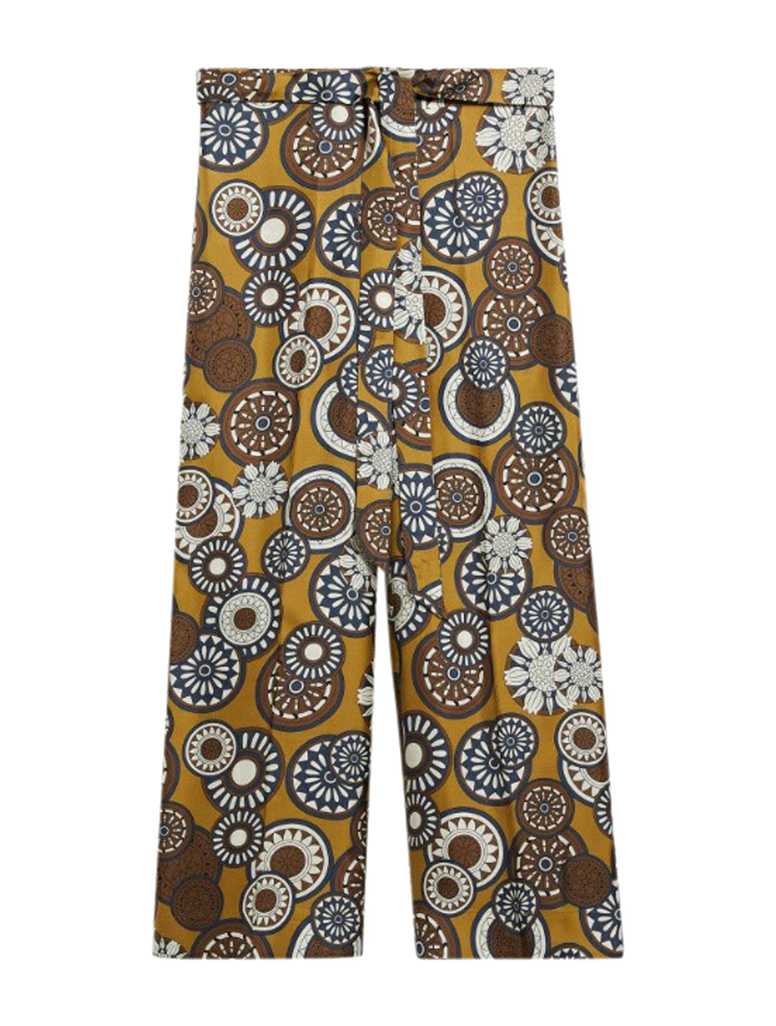 Max Mara Arizona Printed Straight-leg Trousers In Ocra