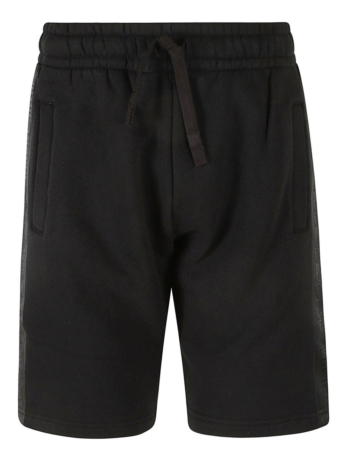 Shop Palm Angels Logo-tape Drawstring Track Shorts In Black