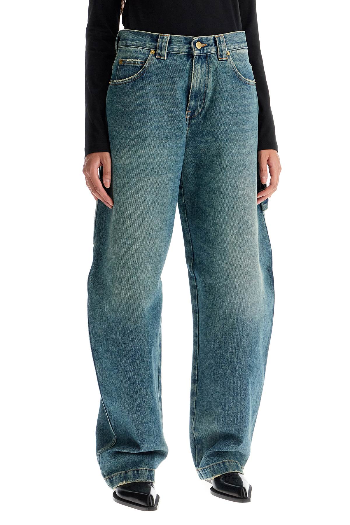 Shop Darkpark Audrey Carpenter Jeans For In Sand Wash (blue)