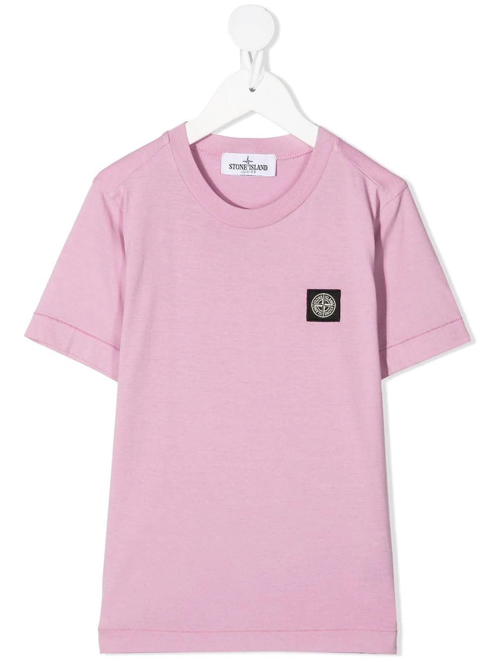 Stone Island Junior Pink Cotton Chest-badge T-shirt