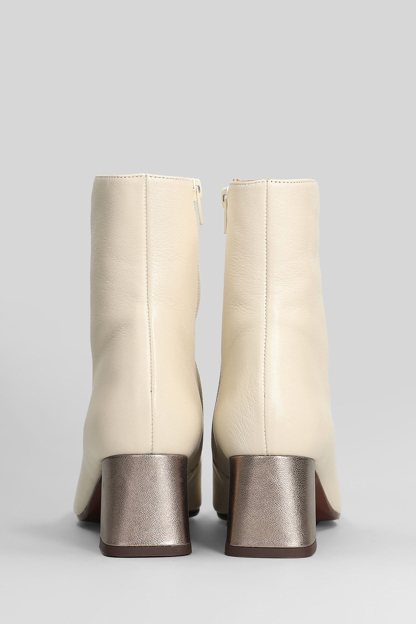 Chie Mihara 45mm Volkiria Cap-toe Block-heel Ankle Boots In White