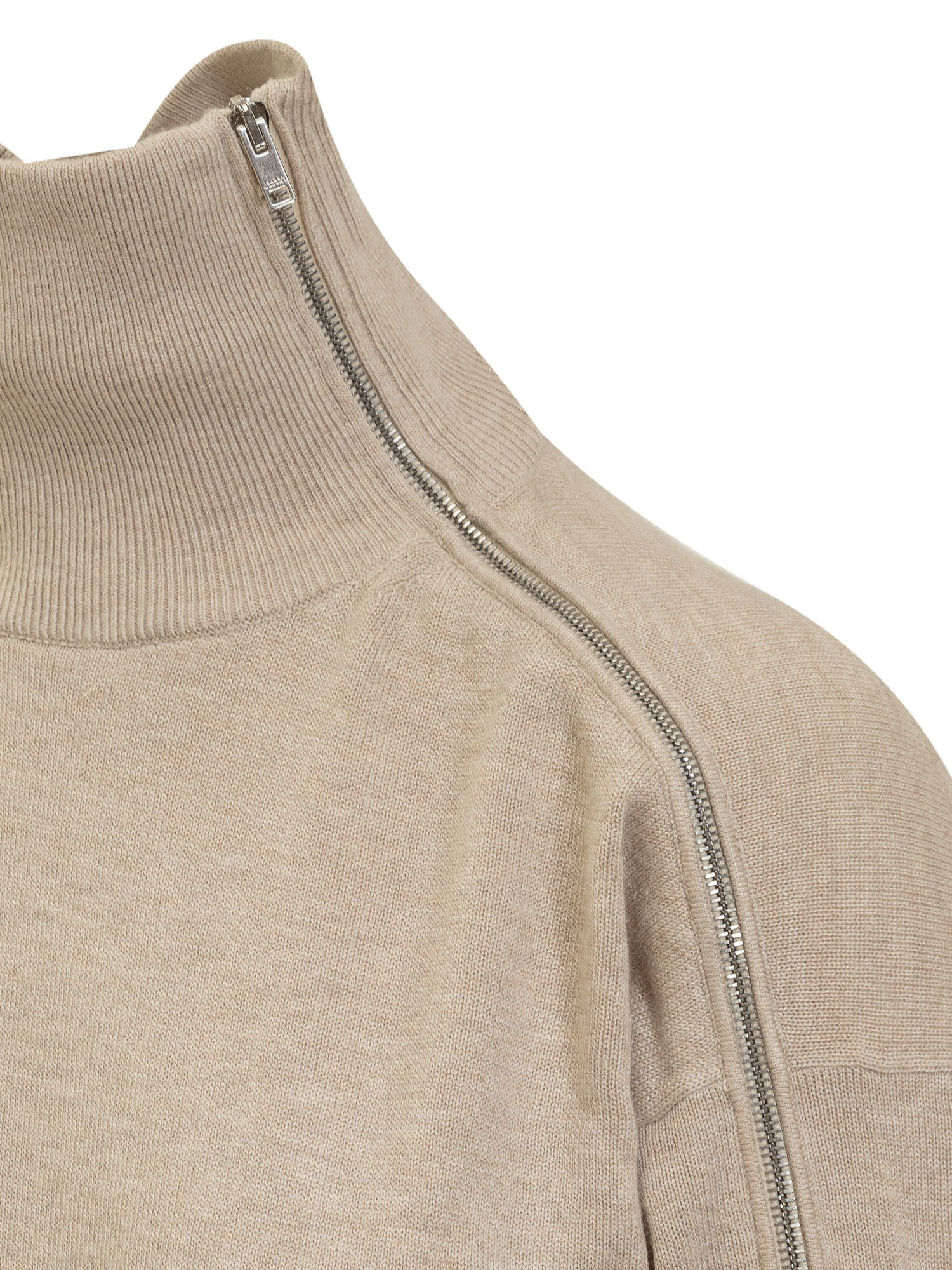 Isabel Marant Asymmetric-hem Roll-neck Jumper In Beige