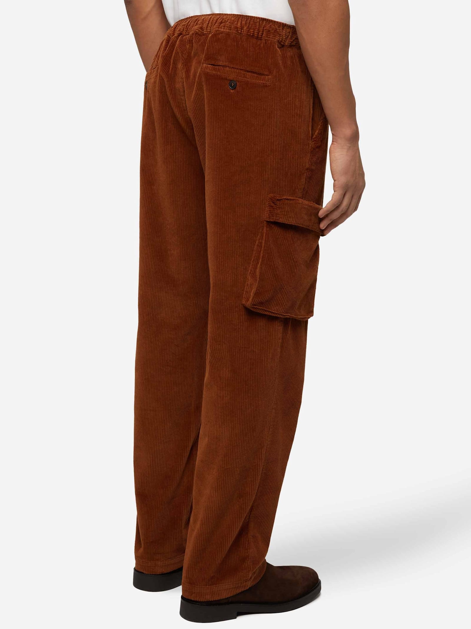 Mc2 Saint Barth Camel Corduroy Cargo Pants Goldeck In Brown