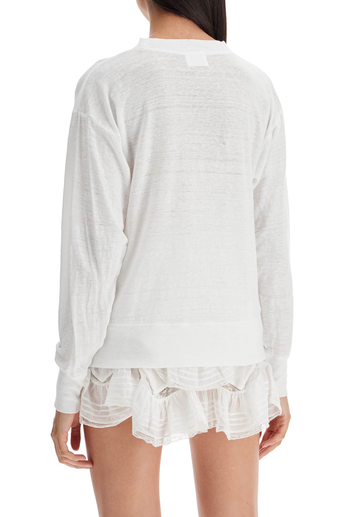 Shop Marant Etoile Klowia T-shirt With Metallic Logo Print In White (silver)