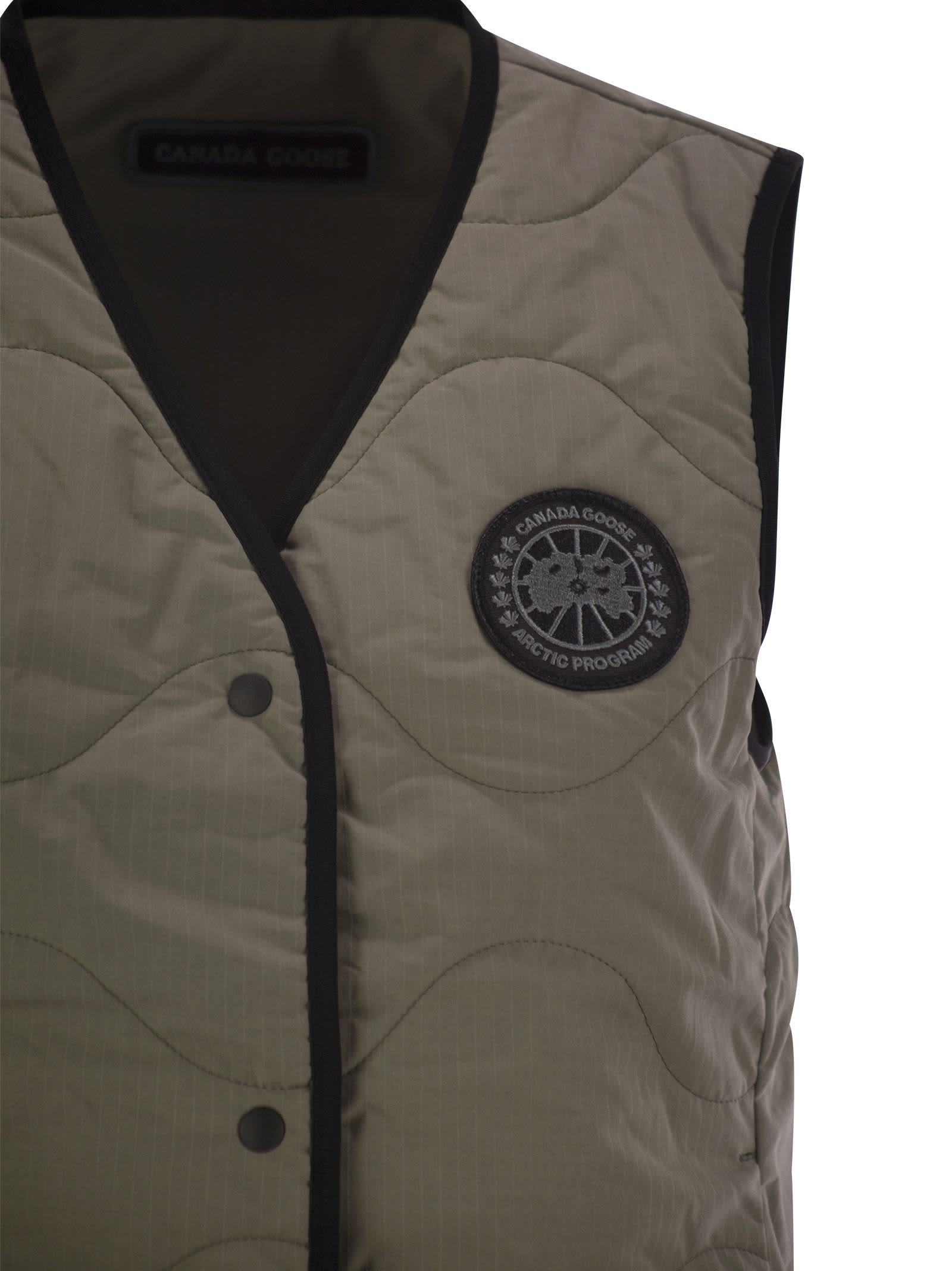 Shop Canada Goose Annex Liner - Vest With Black Badge In Sage