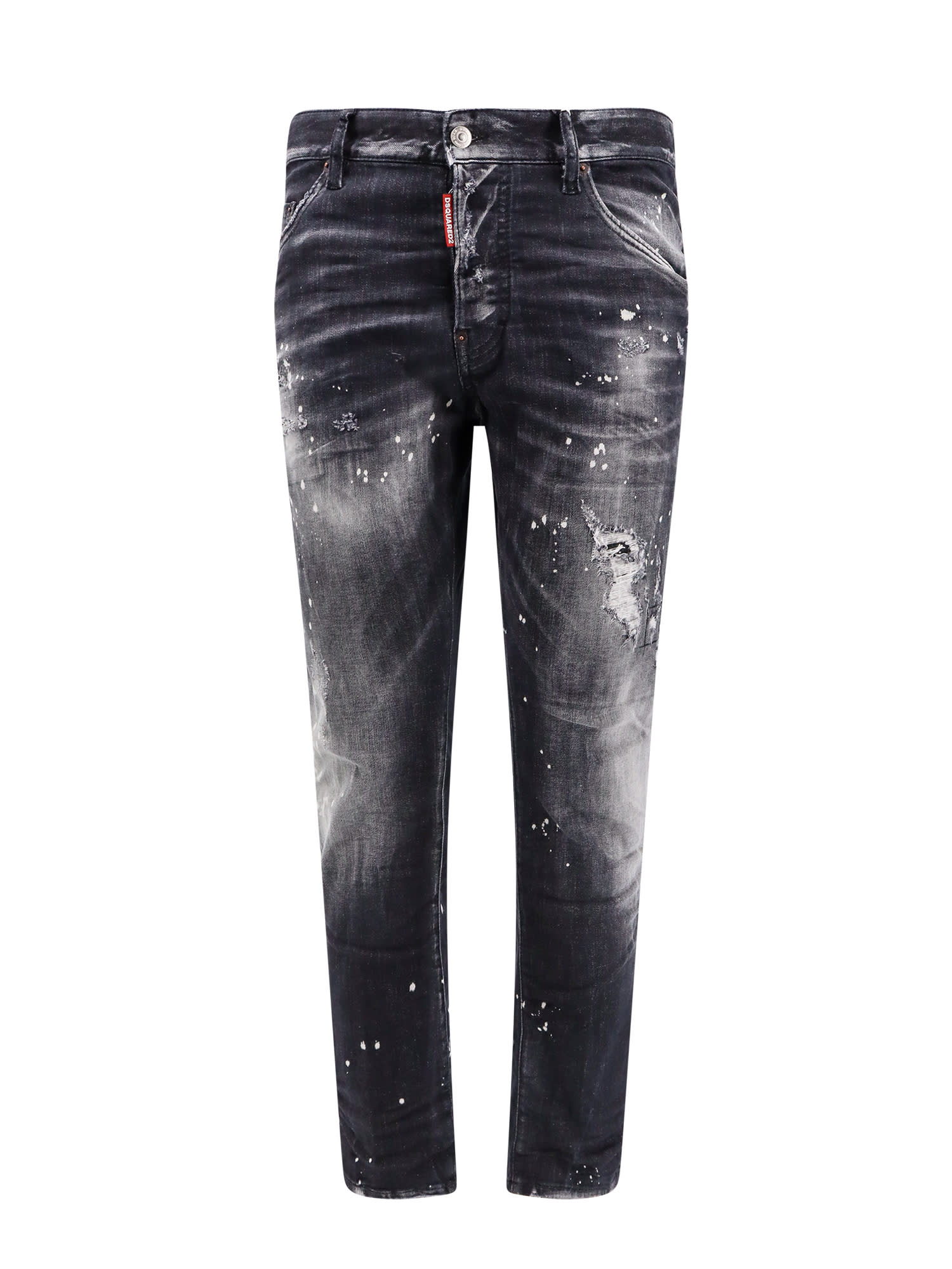 Dsquared2 Skater Stretch Cotton Denim Jeans In Nero