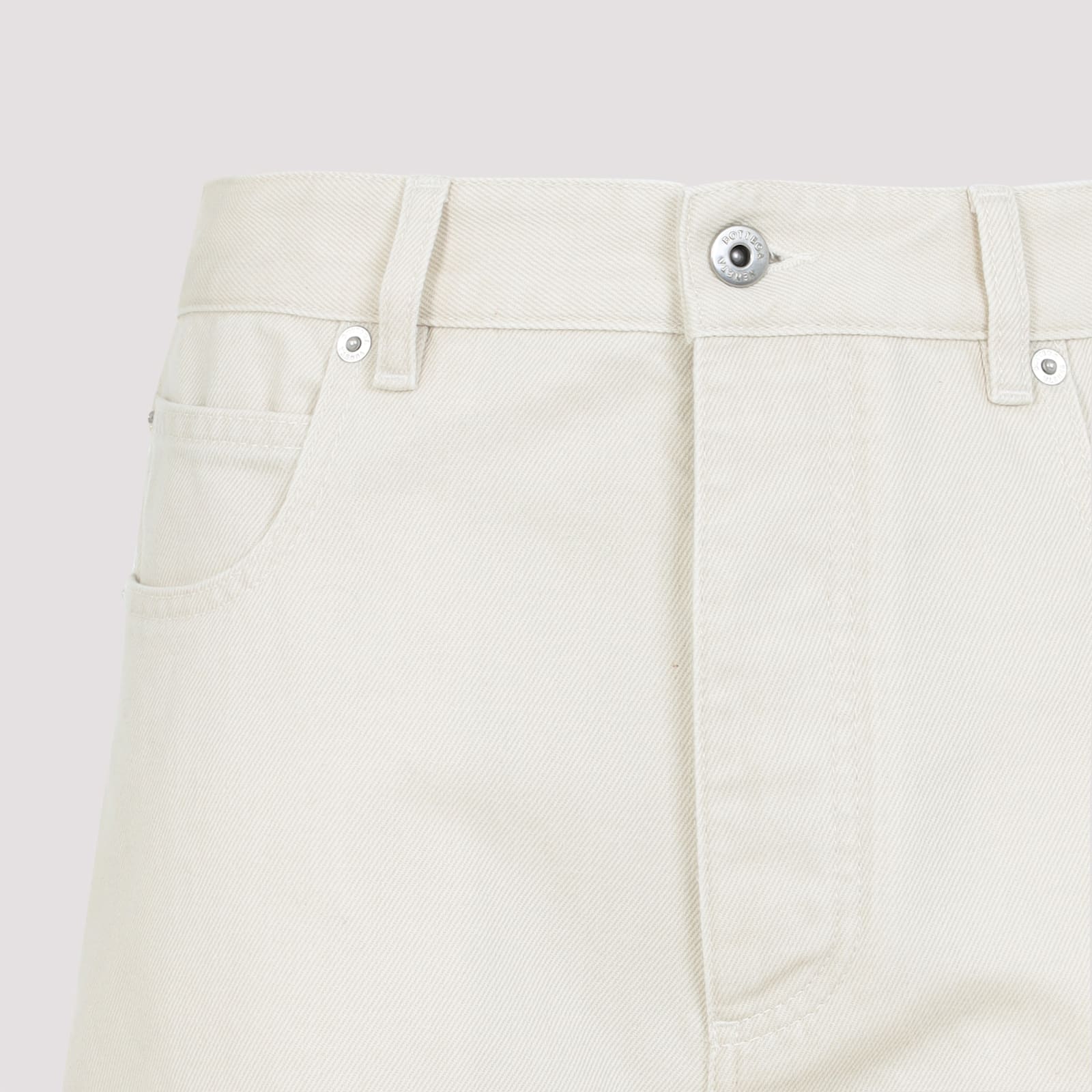 Shop Bottega Veneta Denim Pants In Pale Meringue