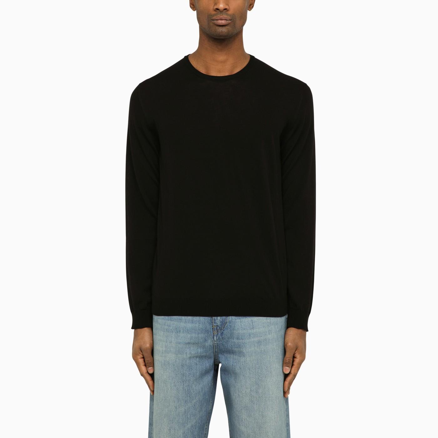 Shop Roberto Collina Black Cotton Crew-neck Sweater In Nero