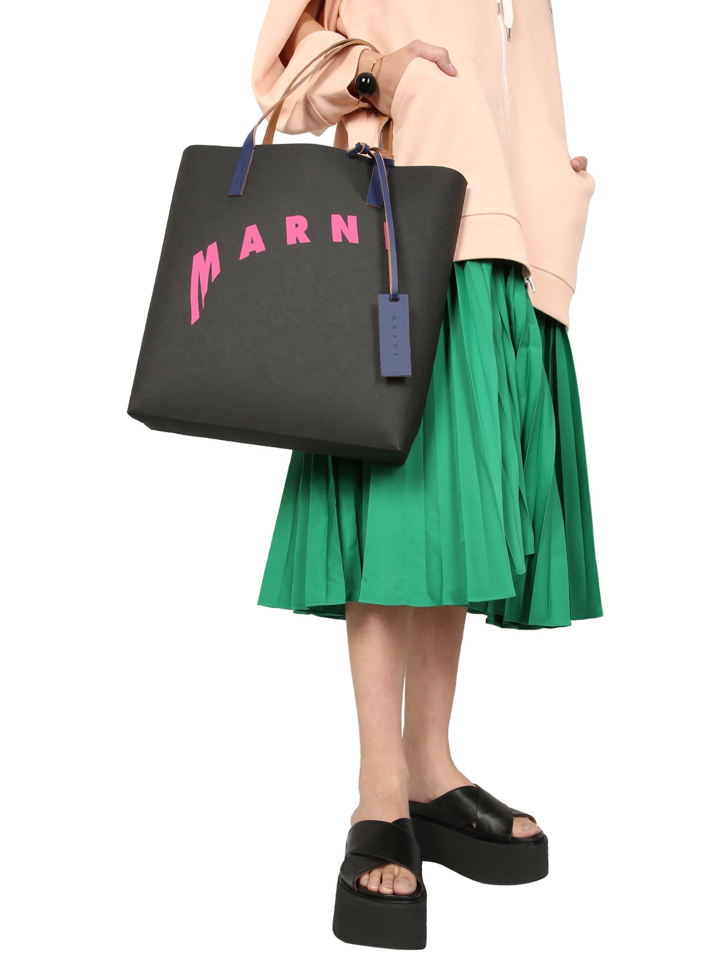 Marni Shopping Bag With Distorted Logo