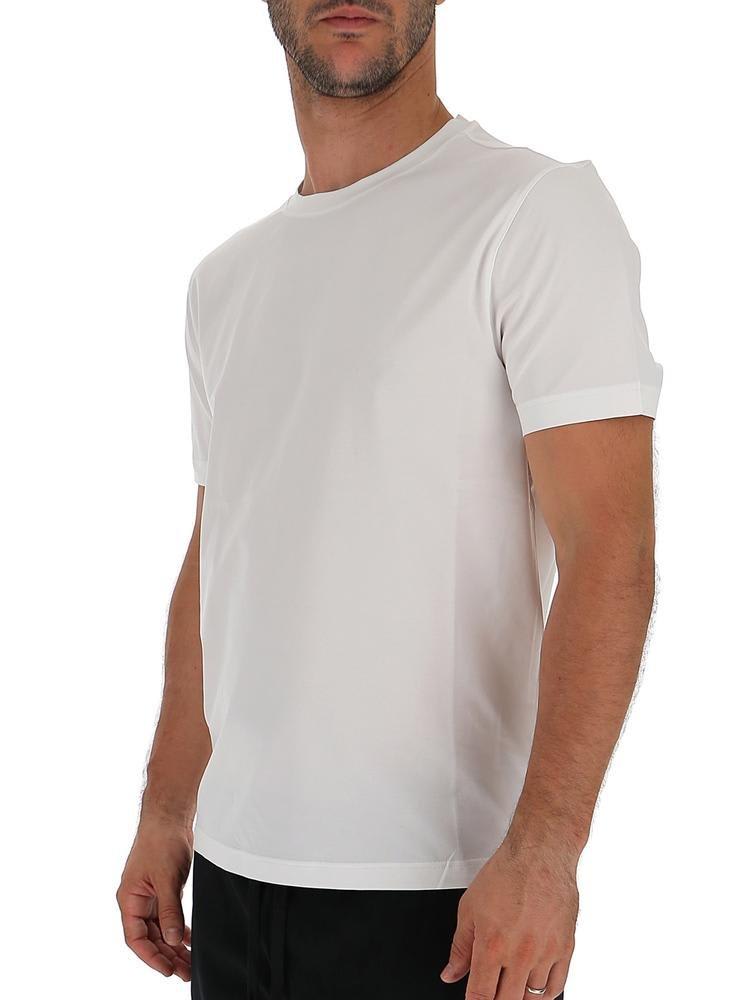 Shop Prada Crewneck Fitted T-shirt In Bianco