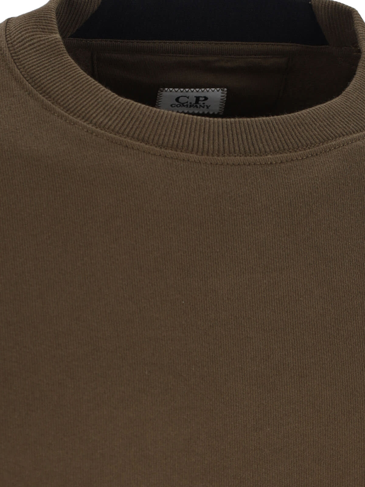 C.p. Company Diagonal Raised Fleece Crew Neck Sweatshirt In Brown