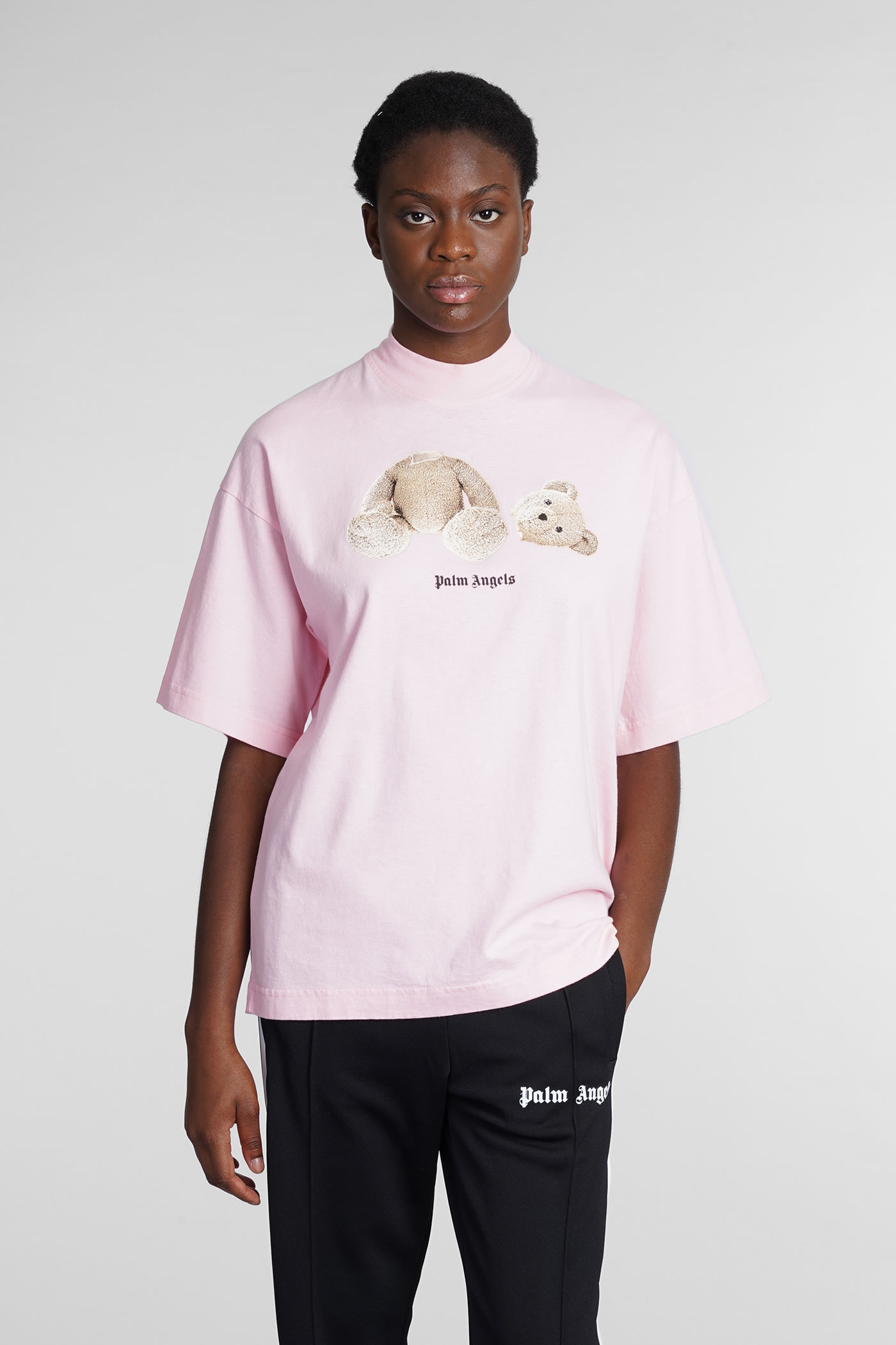 Palm Angels T-shirt In Rose-pink Cotton