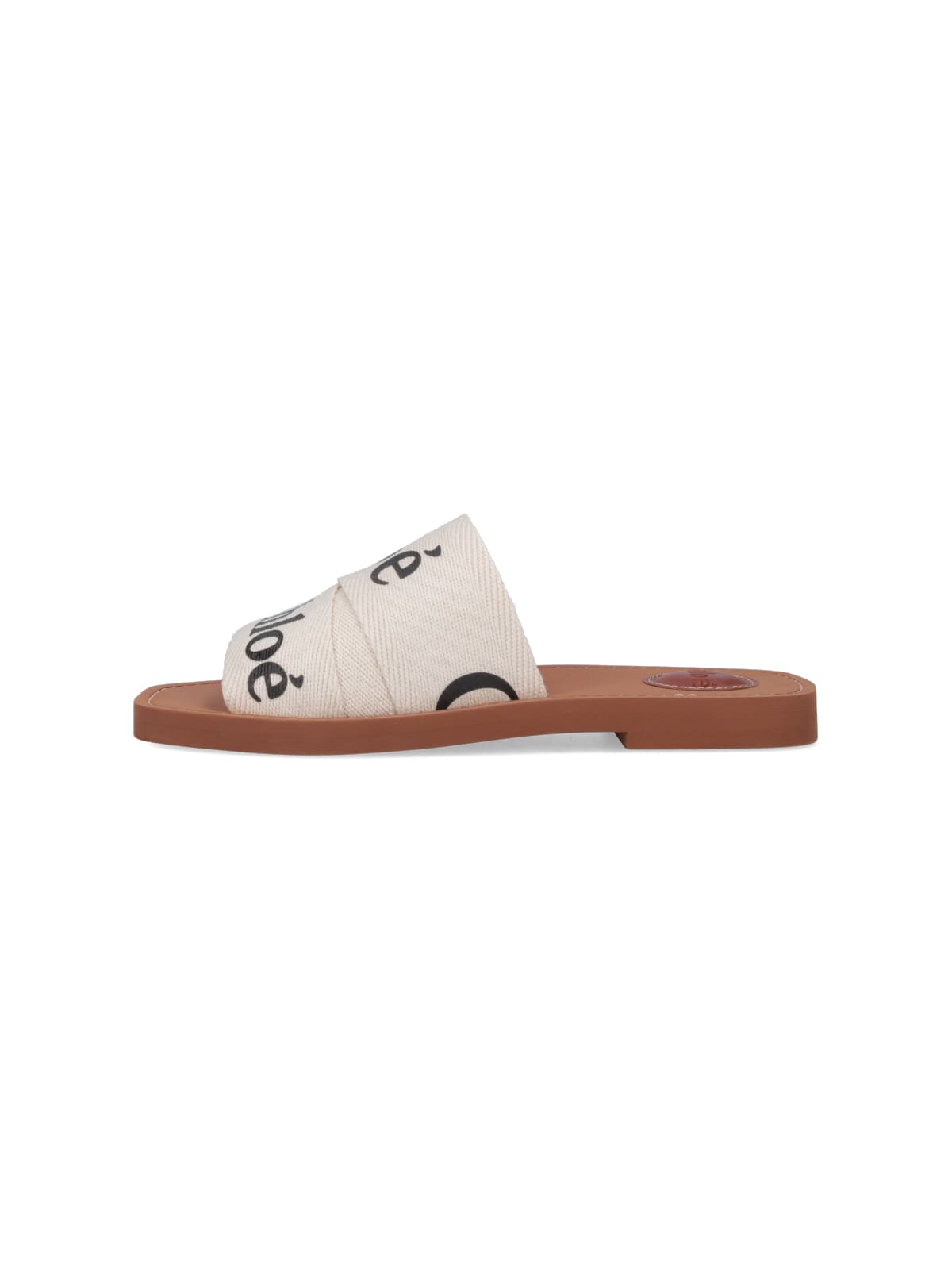 Shop Chloé Woody Sandals In White