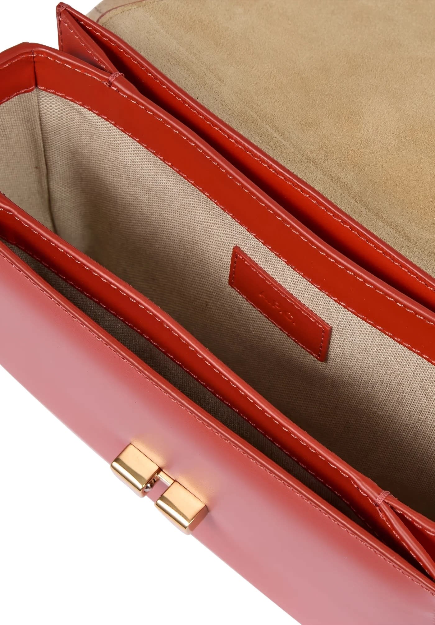 Apc A.p.c. Grace Logo Printed Small Shoulder Bag In Red