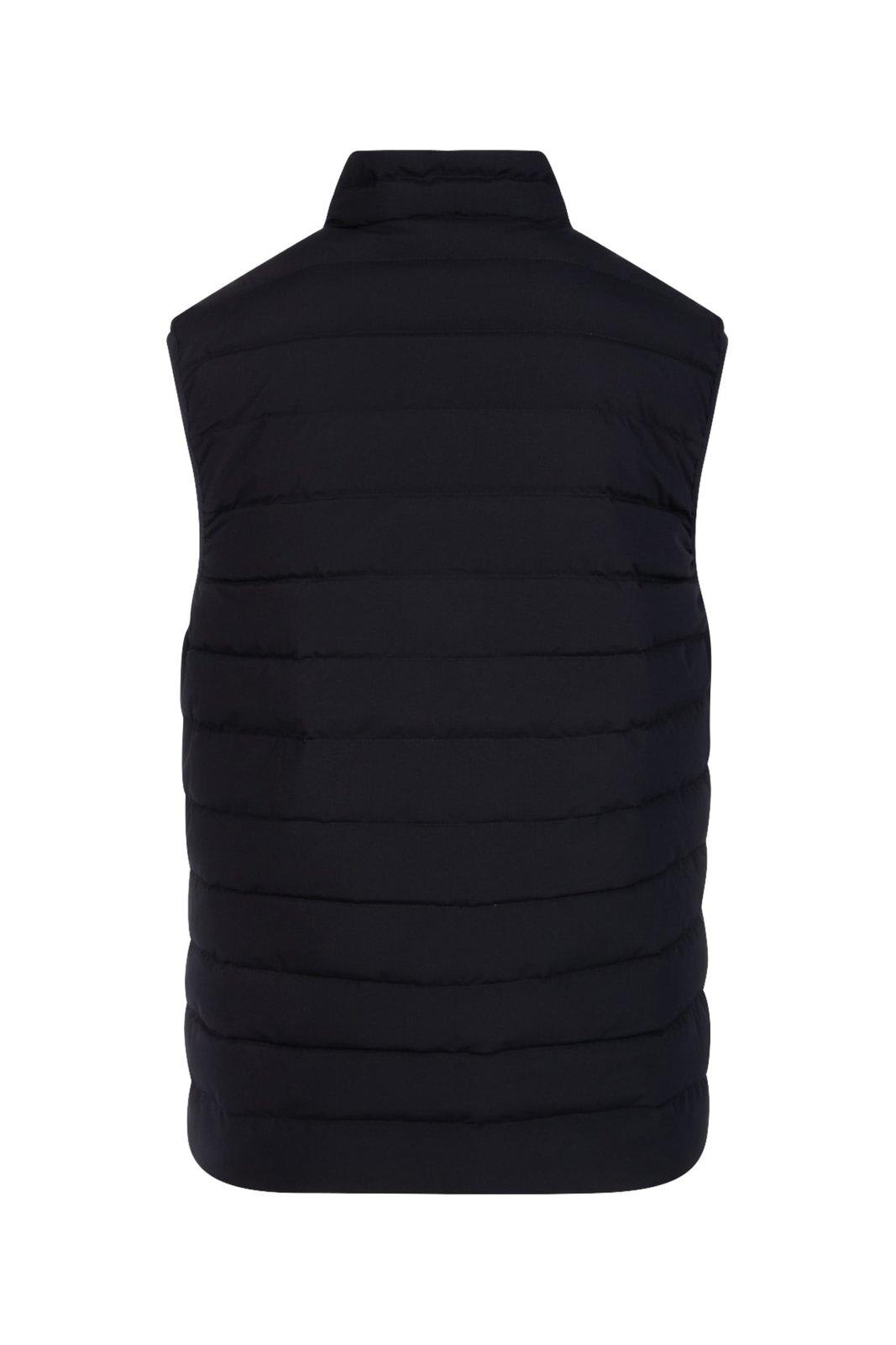 Shop Emporio Armani Logo Patch Padded Gilet In Blu