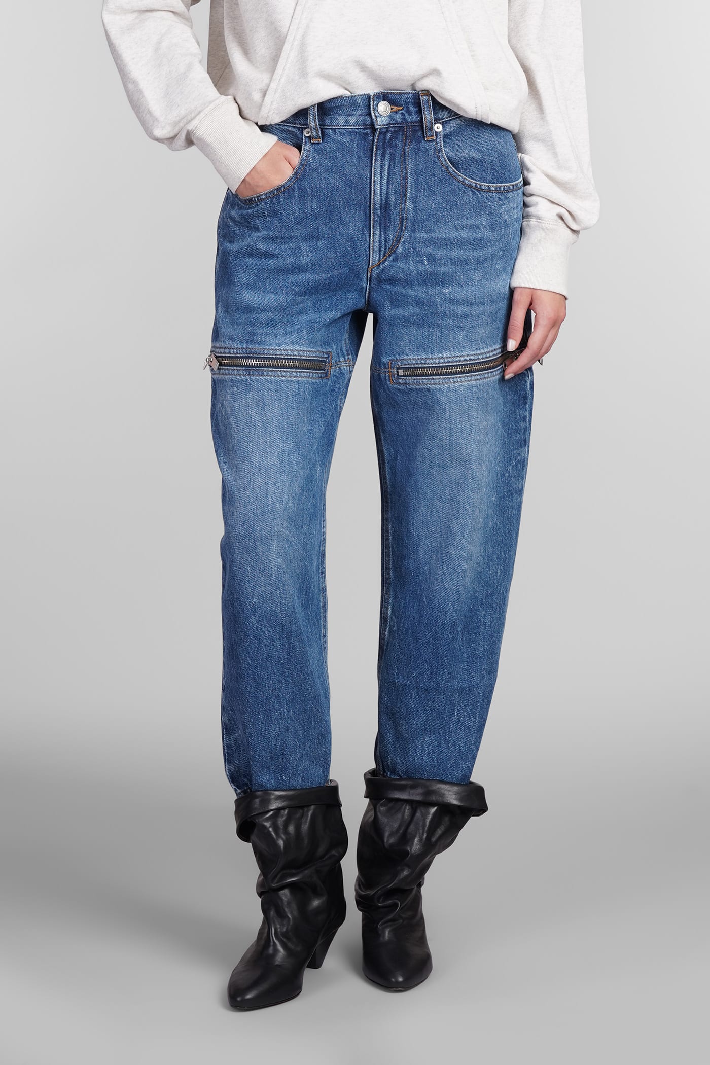 Shop Marant Etoile Salia Jeans In Blue Cotton