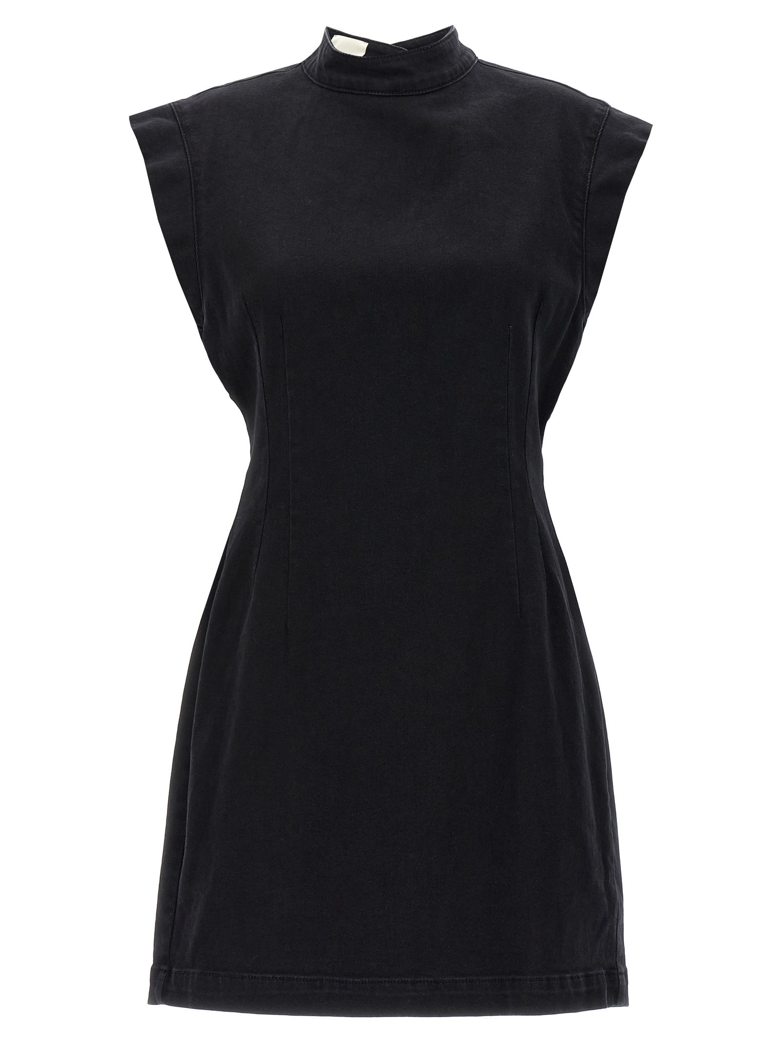 Isabel Marant Nina Open Back Denim Mini Dress In Black