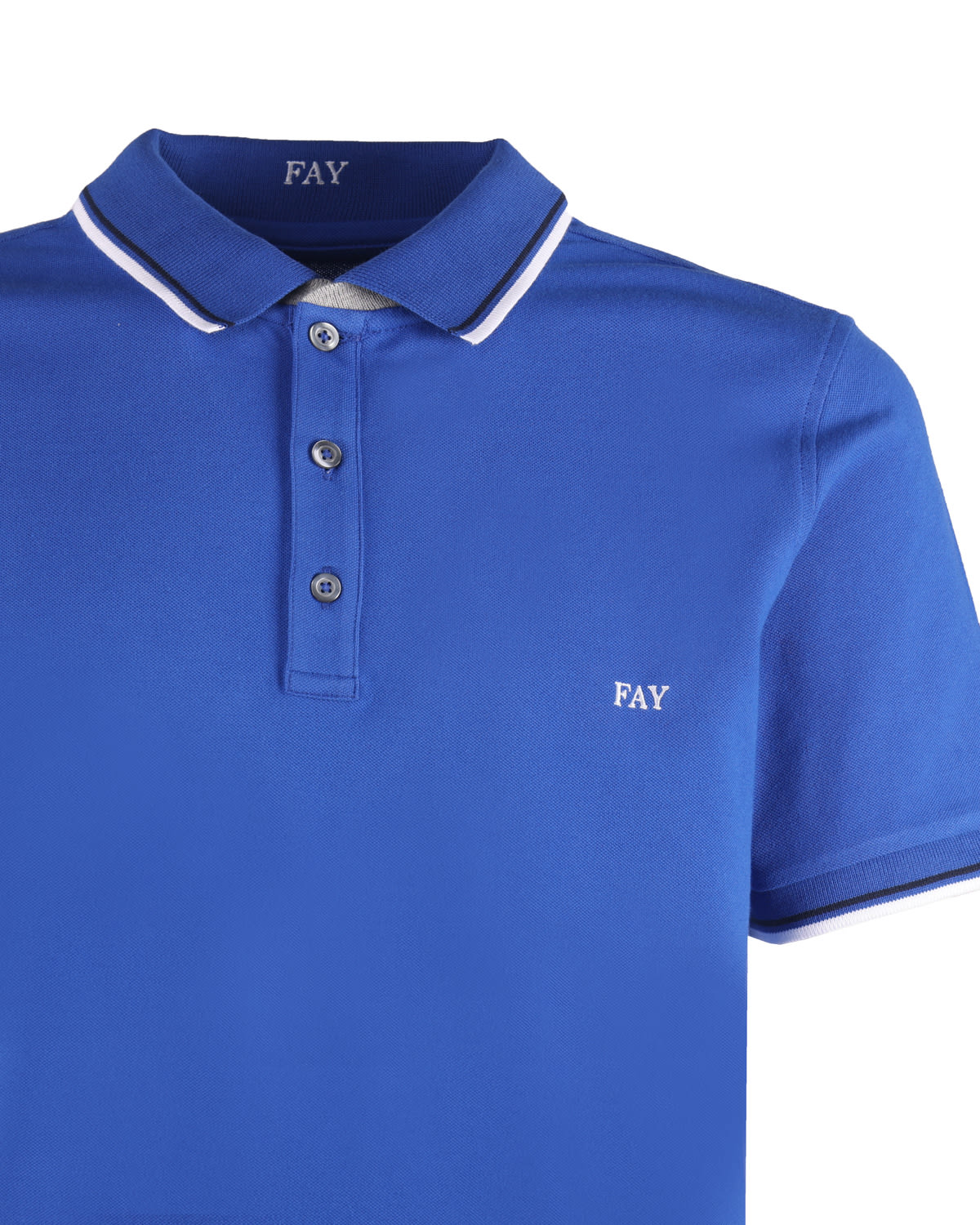 Shop Fay Stretch Polo In Blue Wave