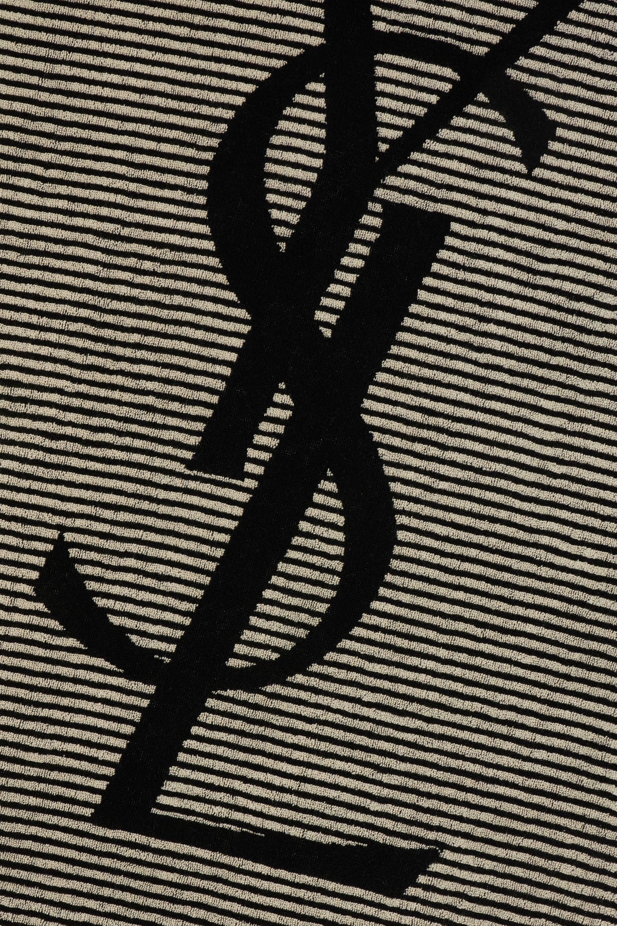 Saint Laurent Embroidered Cotton Beach Towel In Neutral