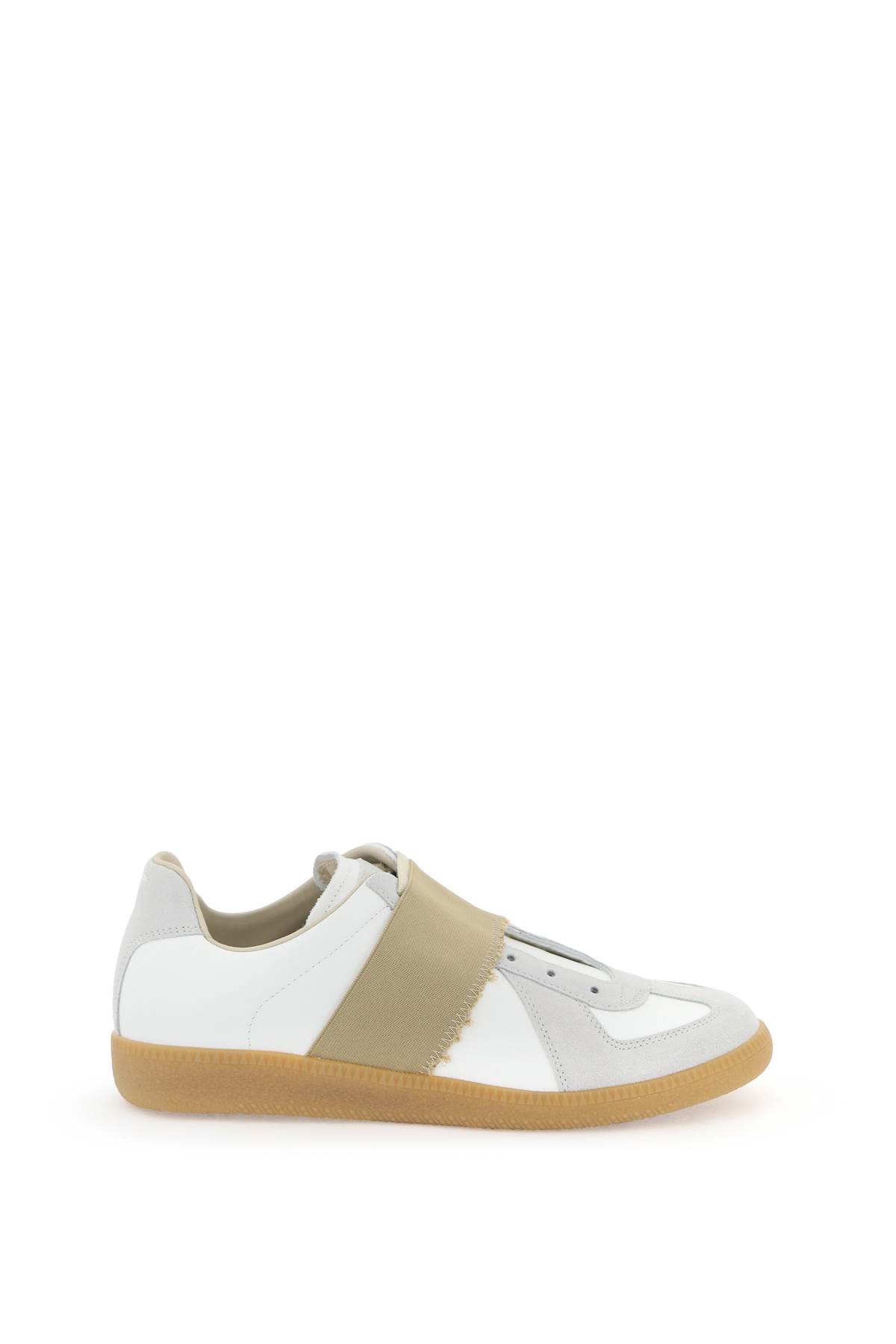 Shop Maison Margiela Replica Sneakers With Elastic Band In White Nude (white)