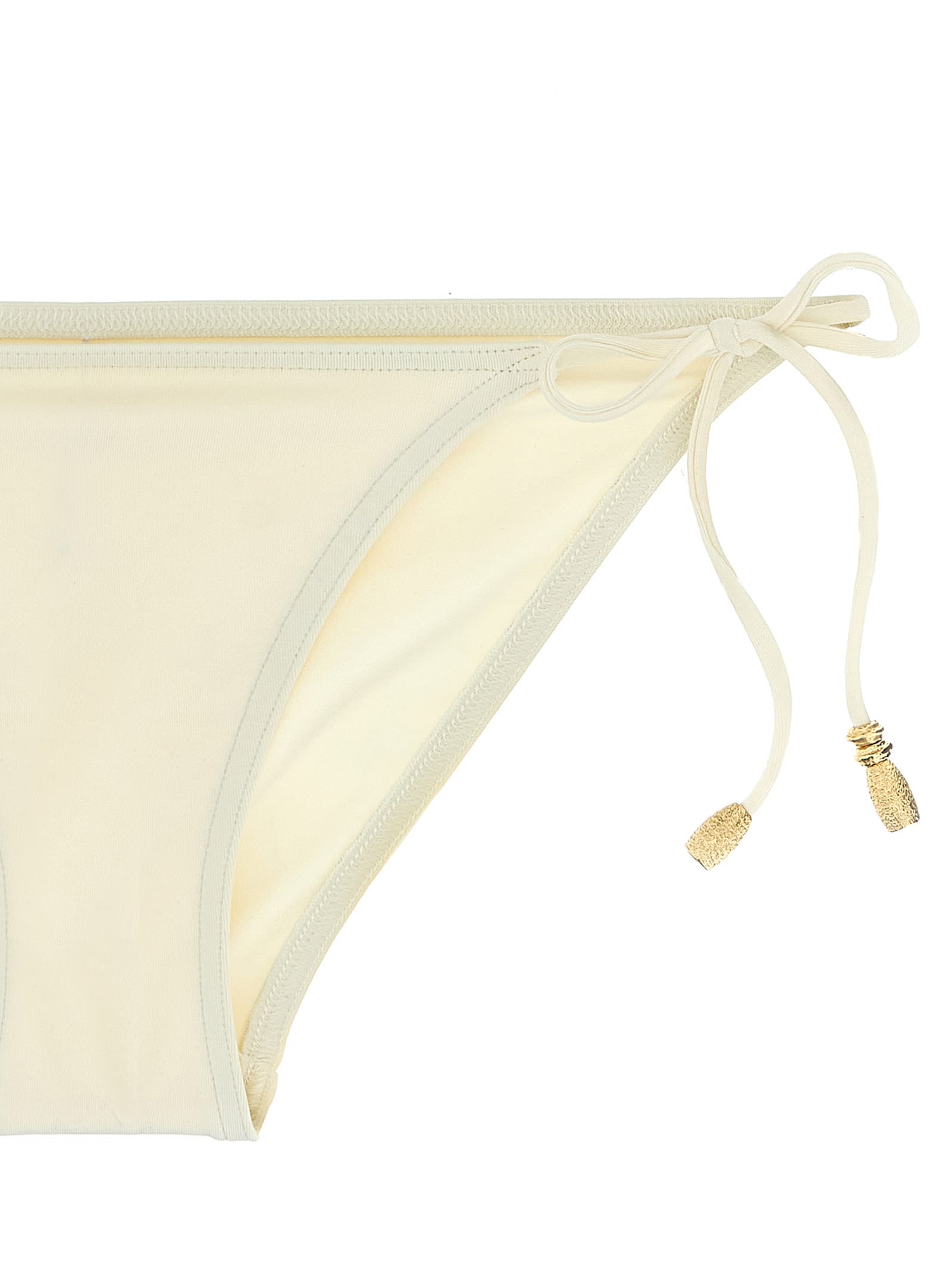 Eres Luxe Low-rise Bikini Bottoms With Gold Accents In Neutral