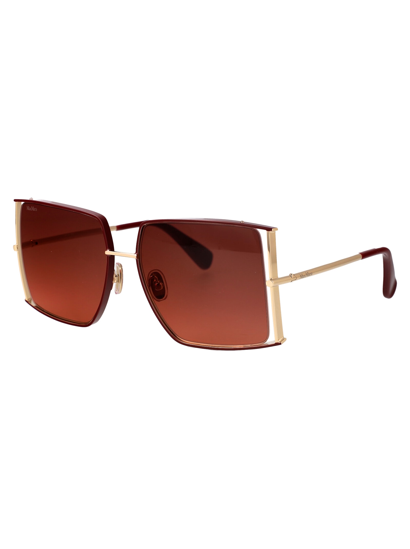 Shop Max Mara Mm0120/s Sunglasses In Gold Red