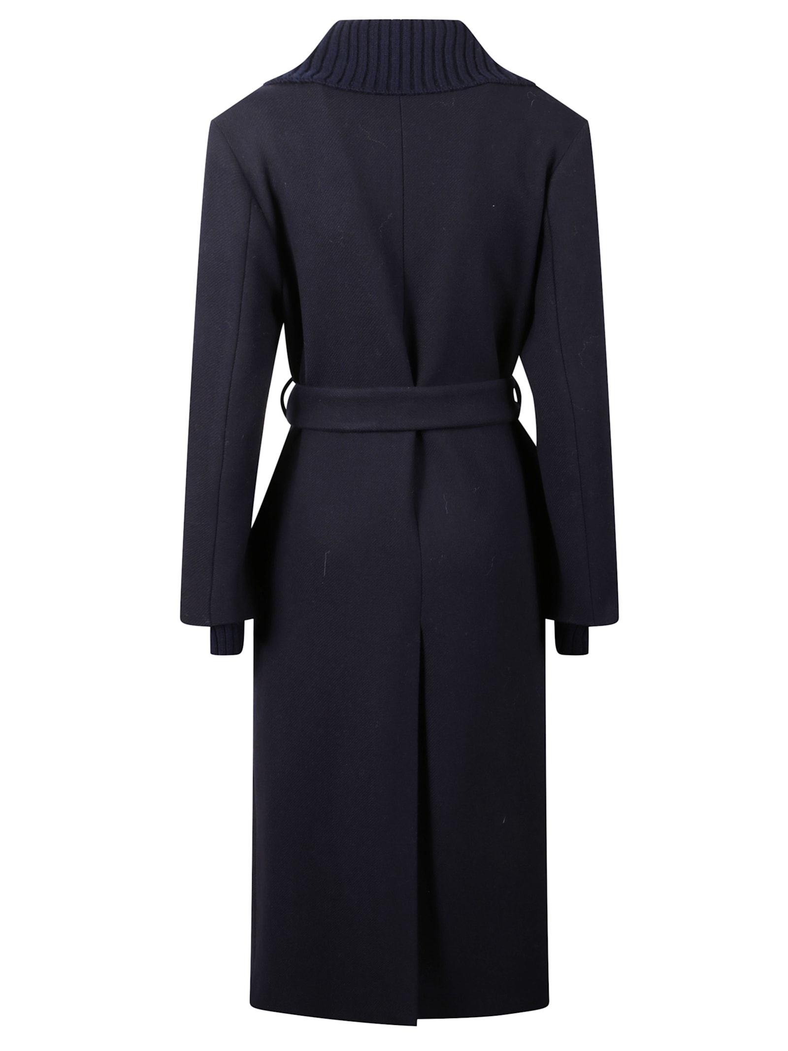 Jucca Coat With Knitted Collar In Multi