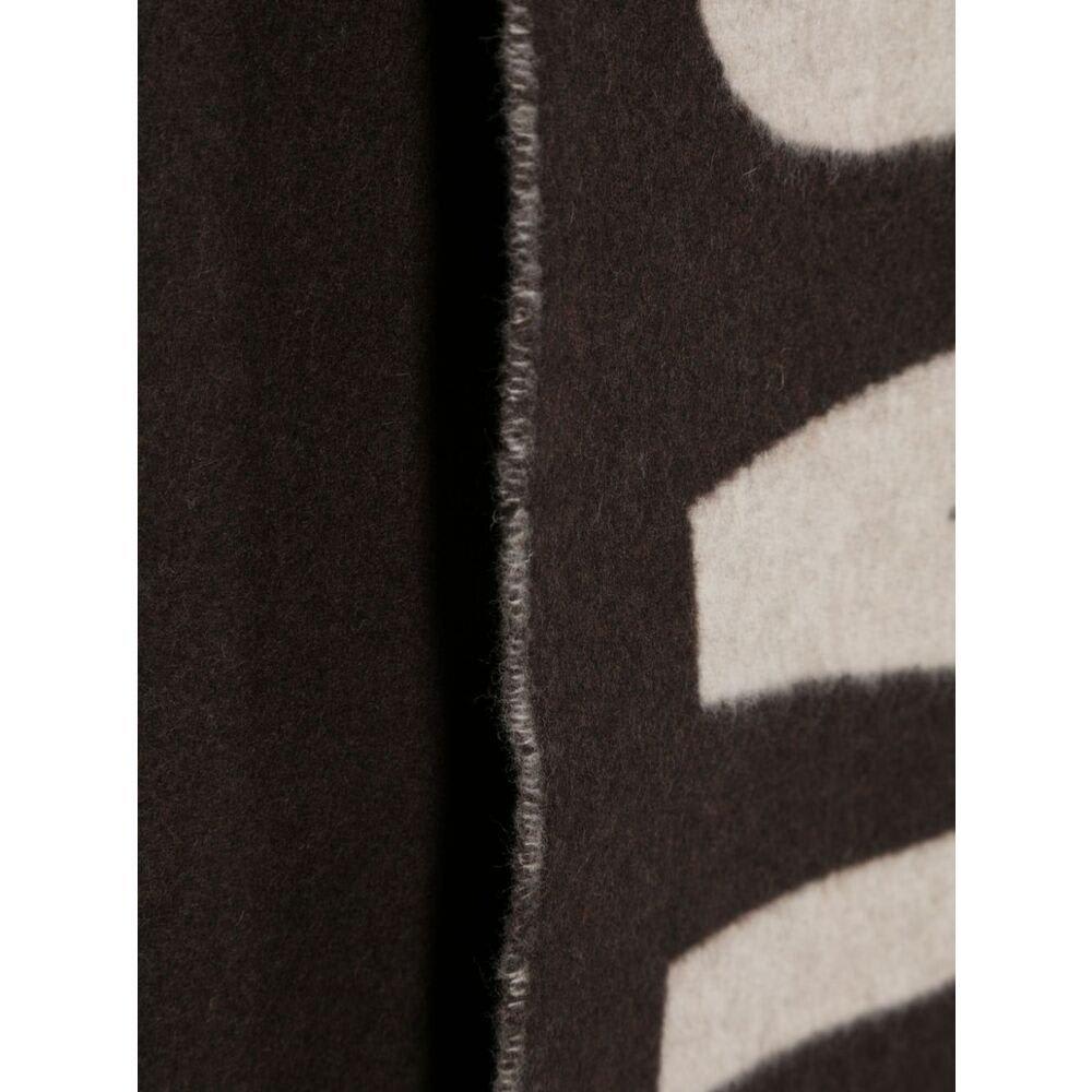 Shop Jacquemus Logo Jacquard Fringed Edge Scarf In Brown