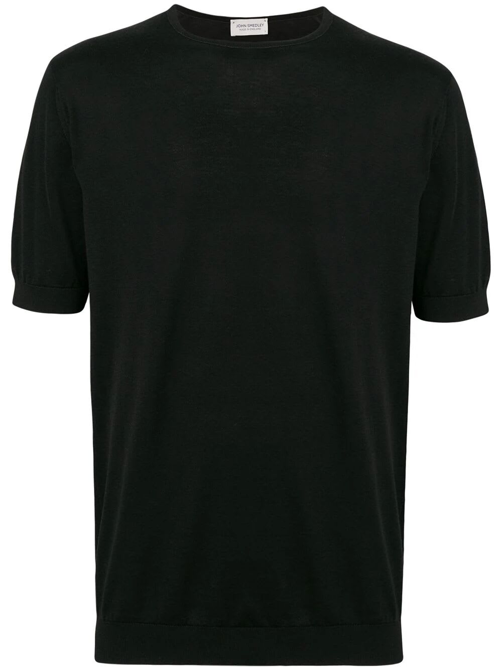 Shop John Smedley Belden Short Sleeves Crew Neck T-shirt In Black