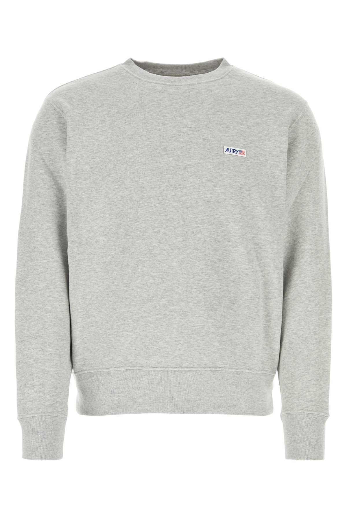 Shop Autry Melange Grey Cotton Sweatshirt In 507m