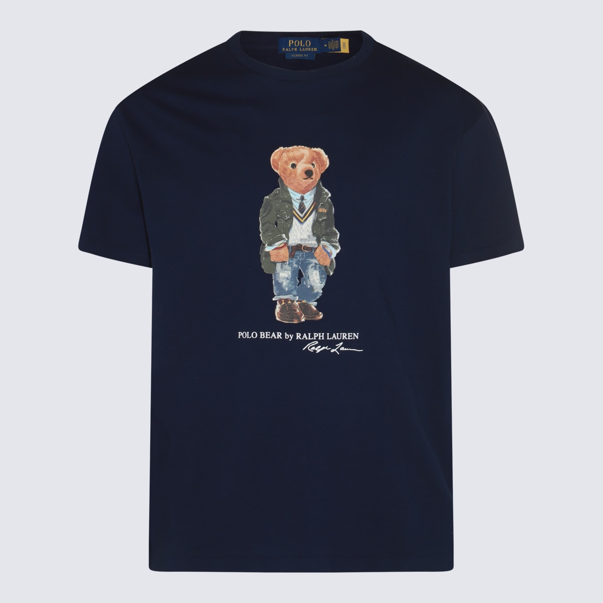 Shop Polo Ralph Lauren Blue Cotton T-shirt In Sp24 Newport Navy Hrtg Bear