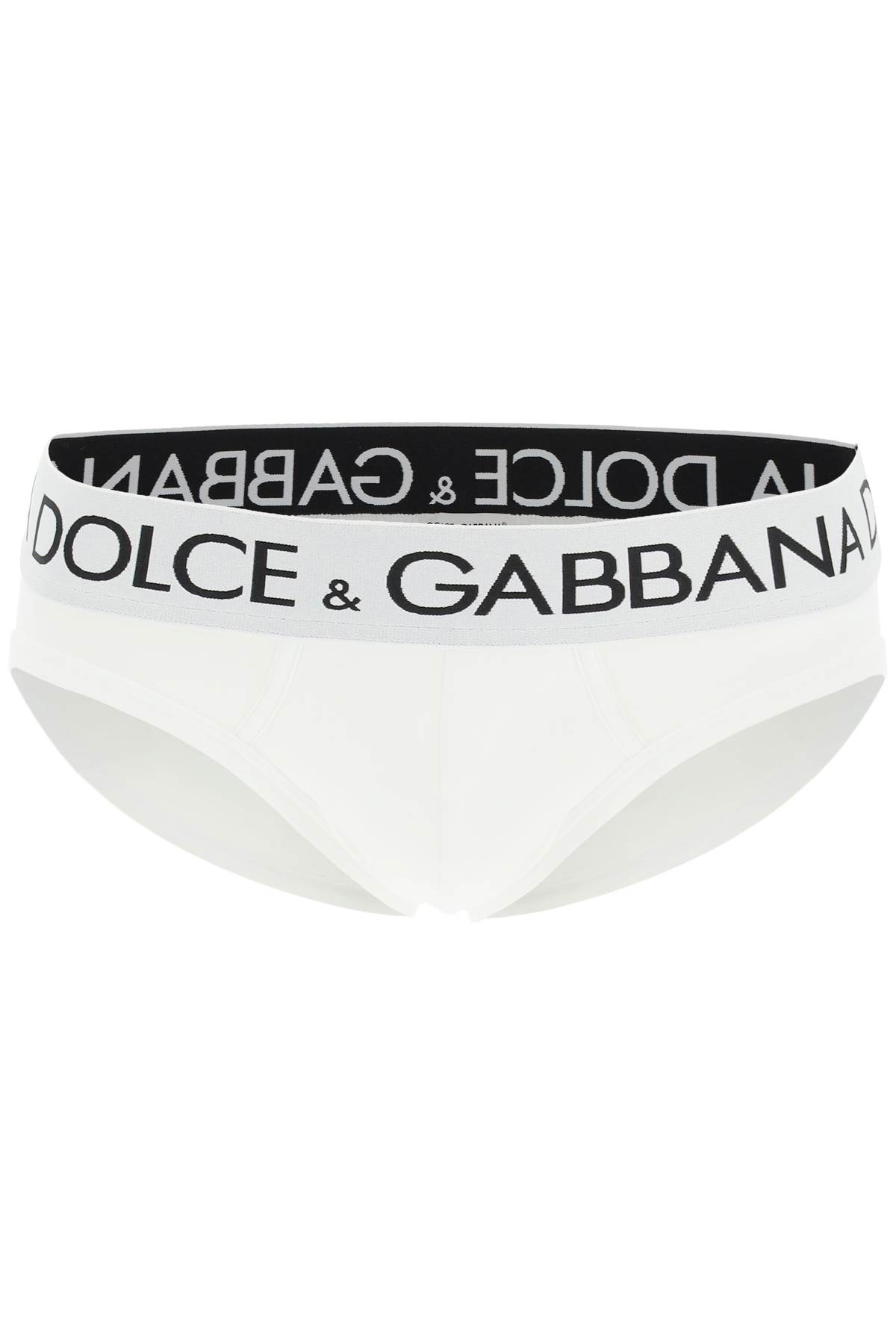 Shop Dolce & Gabbana Logo Band Underwear Brief In Optical White
