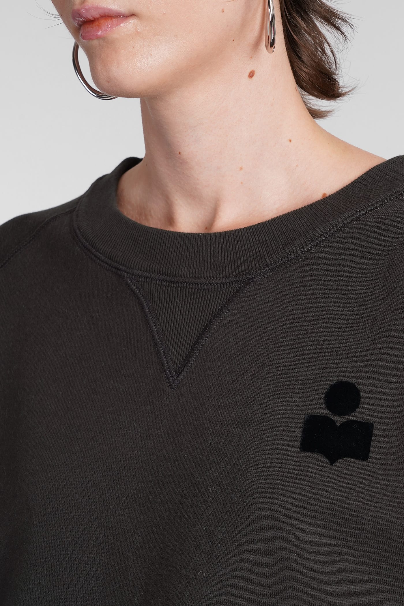 Isabel Marant Étoile Marant Etoile Margo Logo Cotton Crewneck Sweatshirt In Black