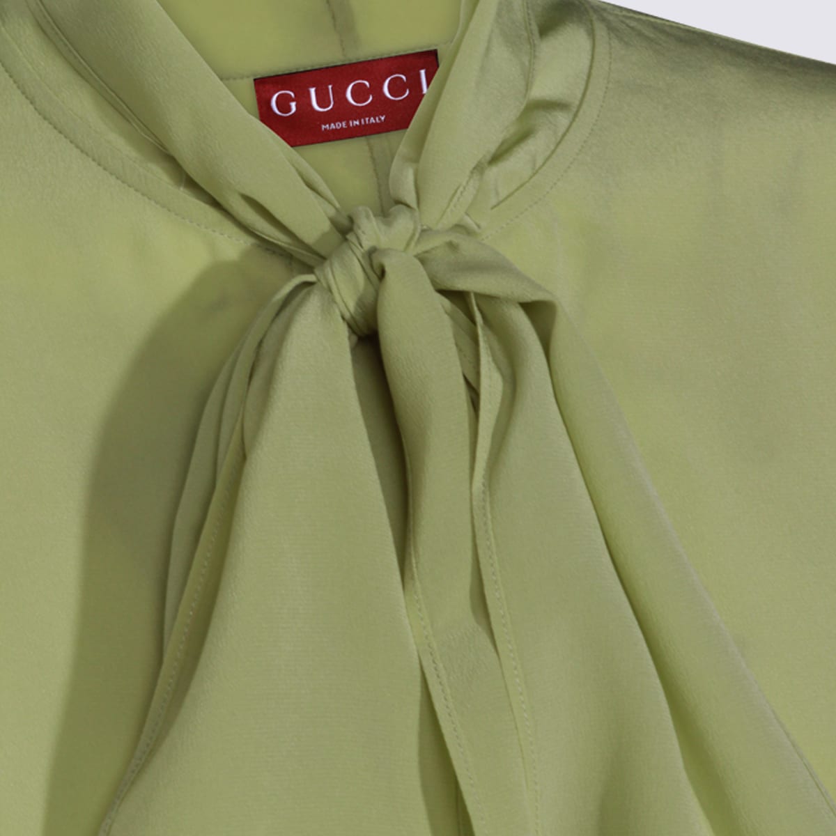 Gucci Light Green Silk Shirt In Green