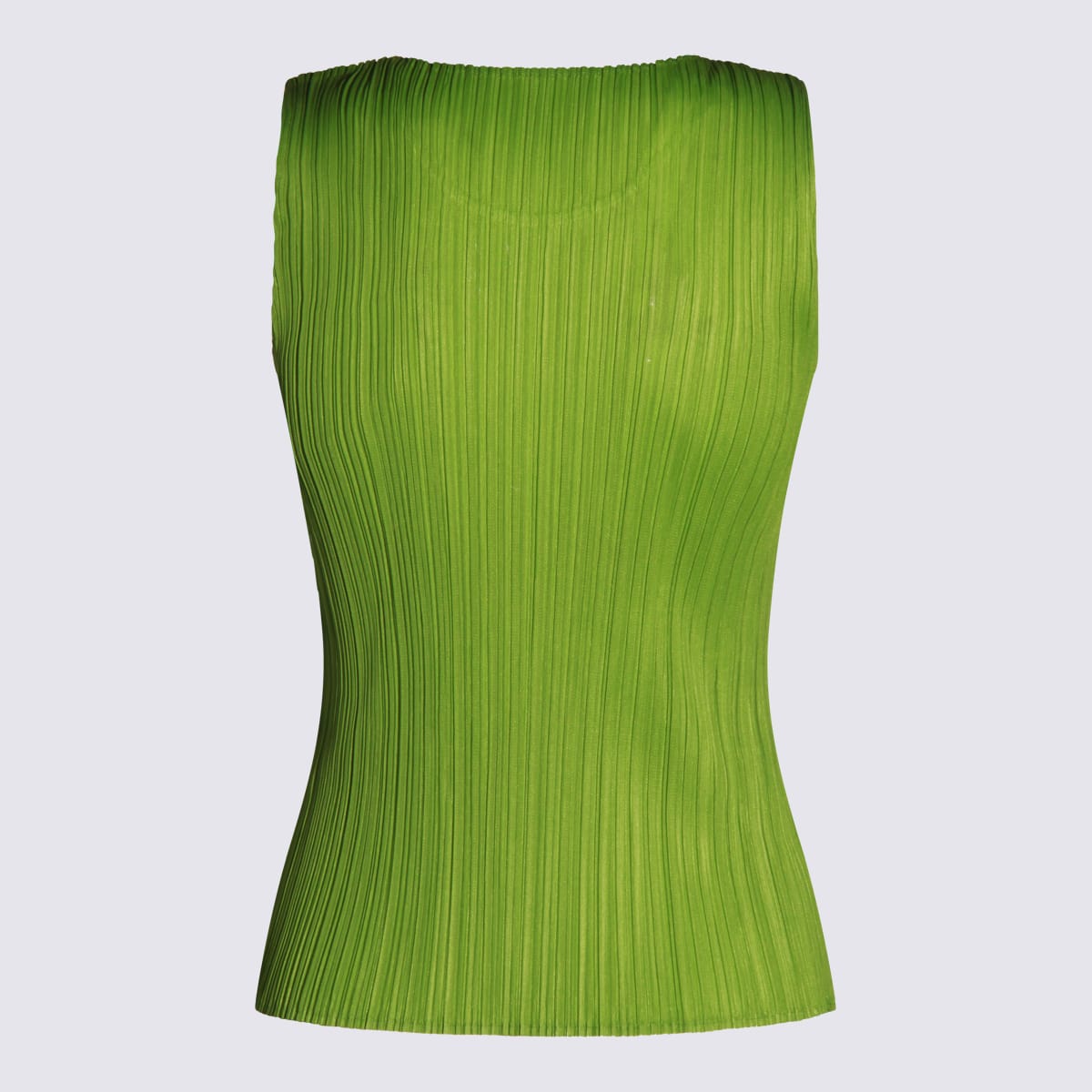 Issey Miyake Pleated Sleeveless Top In Green