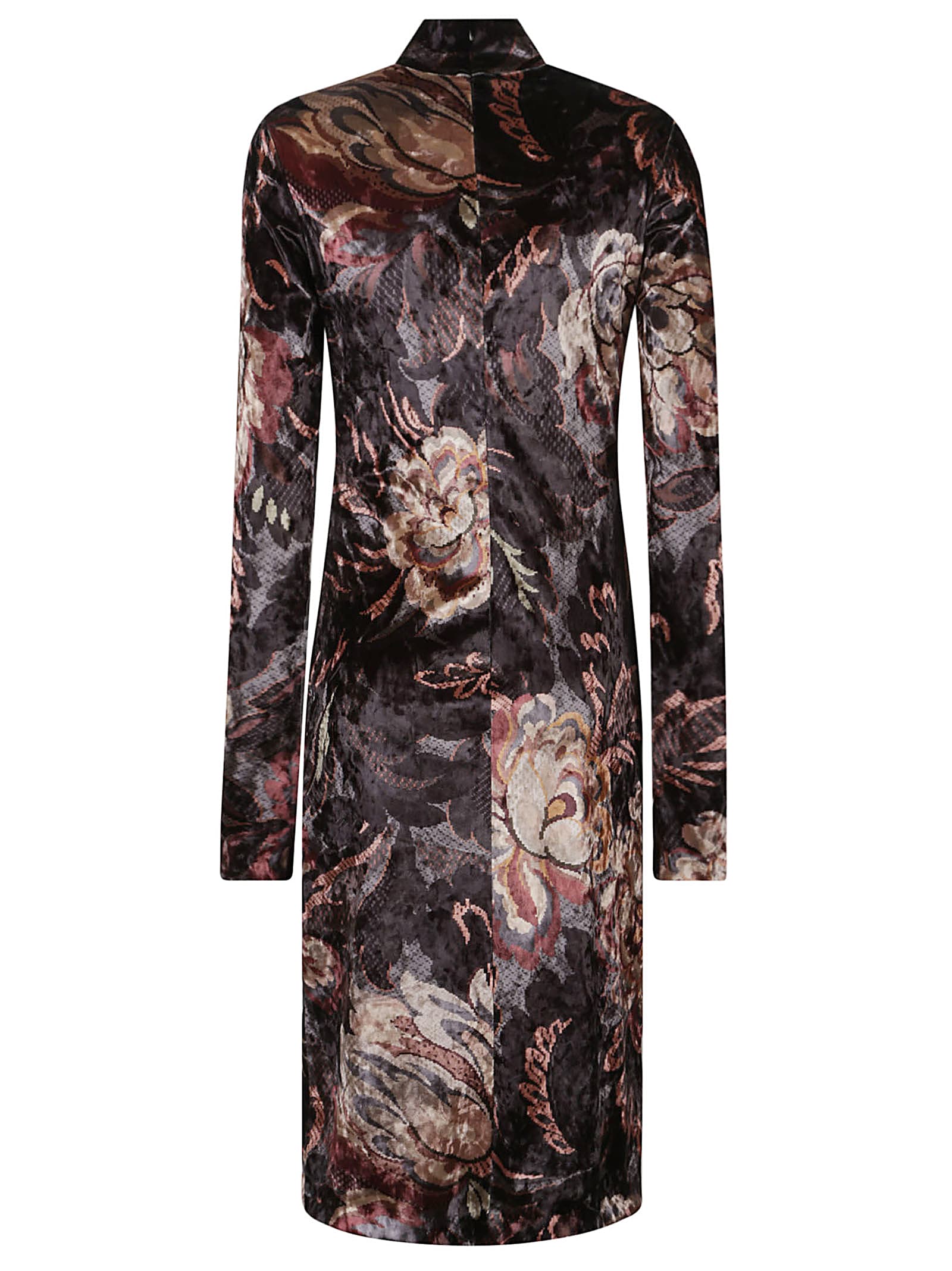 Shop Etro Dress In Grigio Fantasia