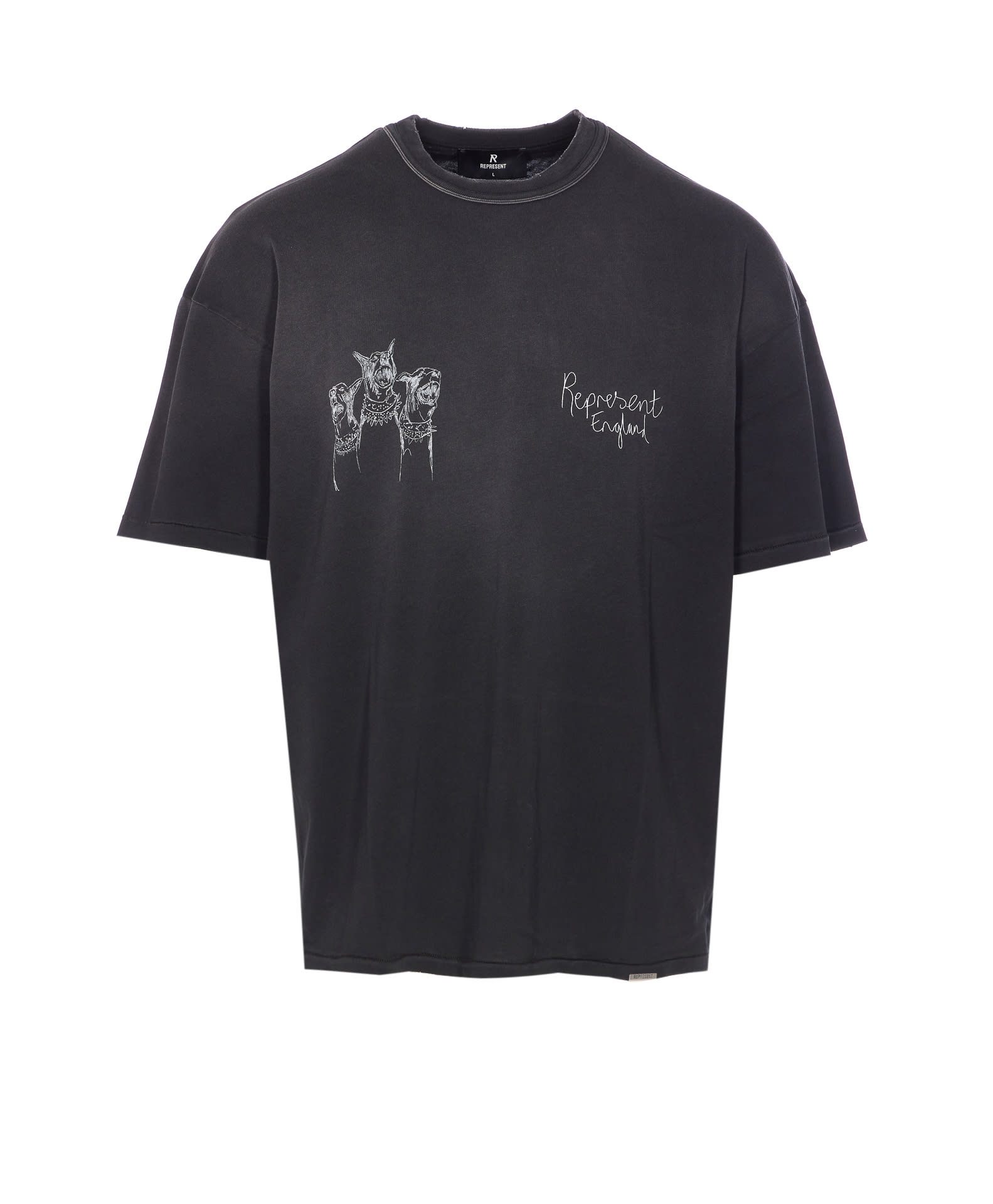 Represent Graphic Print Crewneck Short Sleeve T-shirt In Black