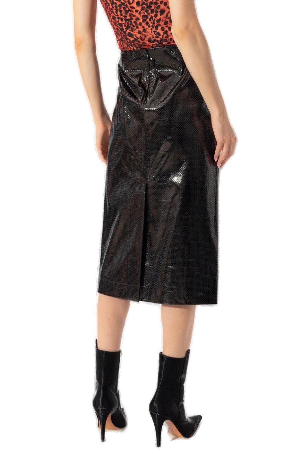 Shop Alexander Mcqueen Tarpaulin Pencil Skirt In Black