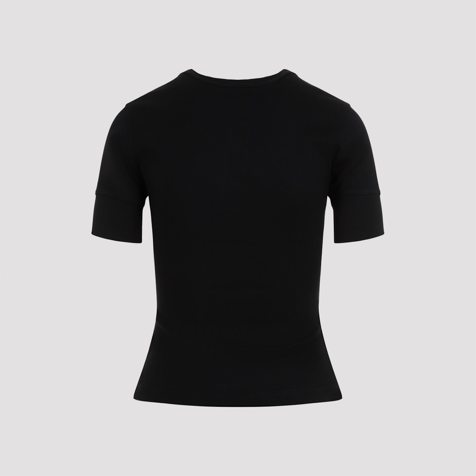 Shop Patou Rib Snap Buttoned T-shirt In B Black