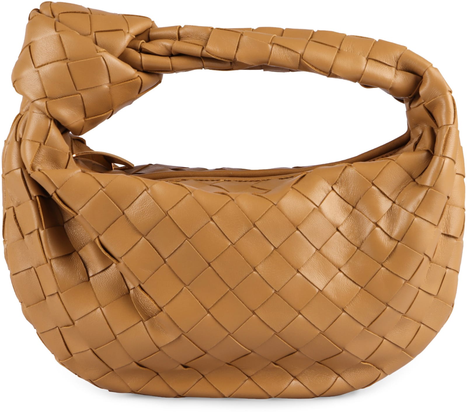 Shop Bottega Veneta Mini Jodie Leather Bag In Beige