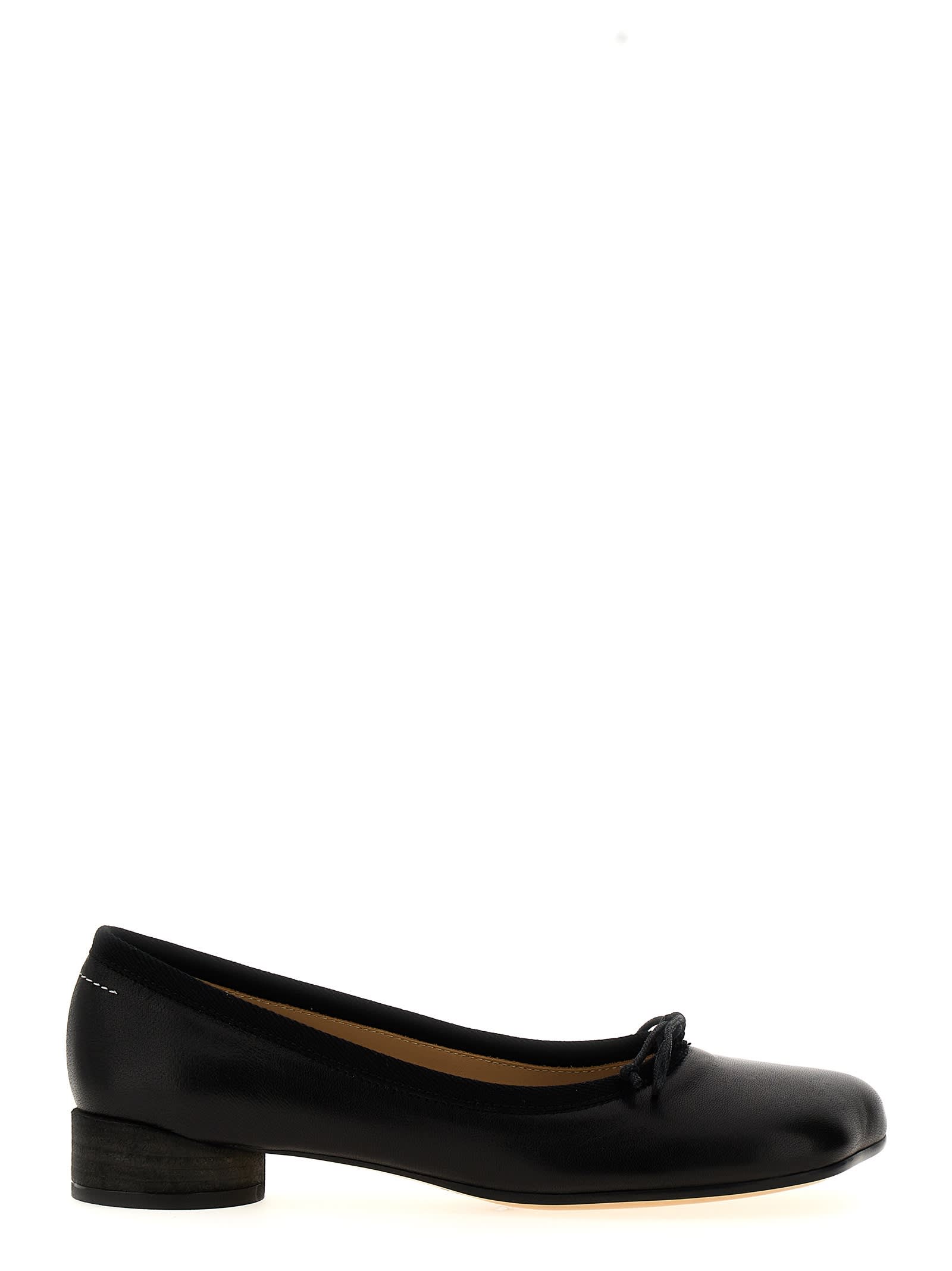 Shop Mm6 Maison Margiela Anatomic Ballet Flats In Black