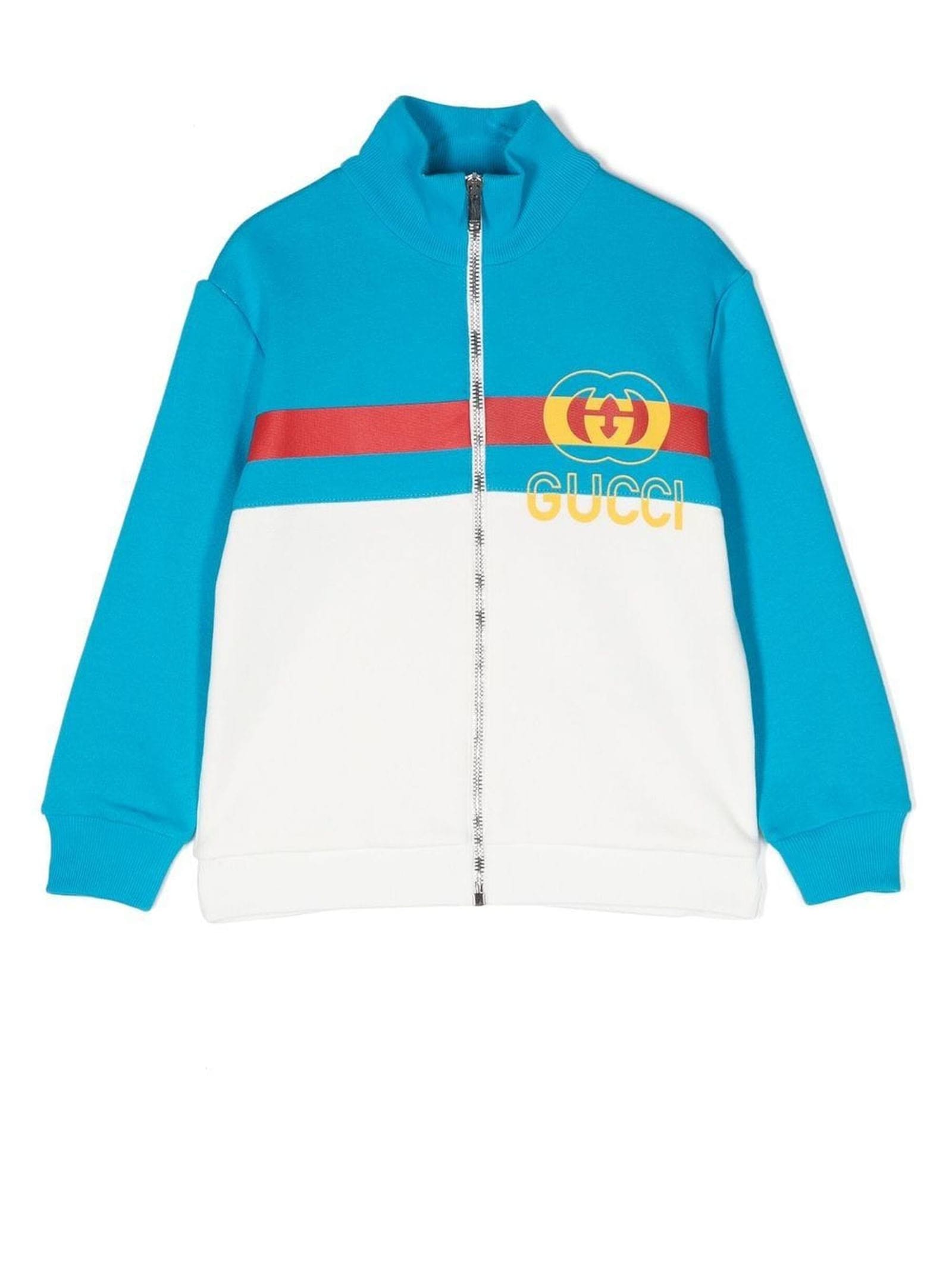 Gucci Blue And White Cotton Track Jacket