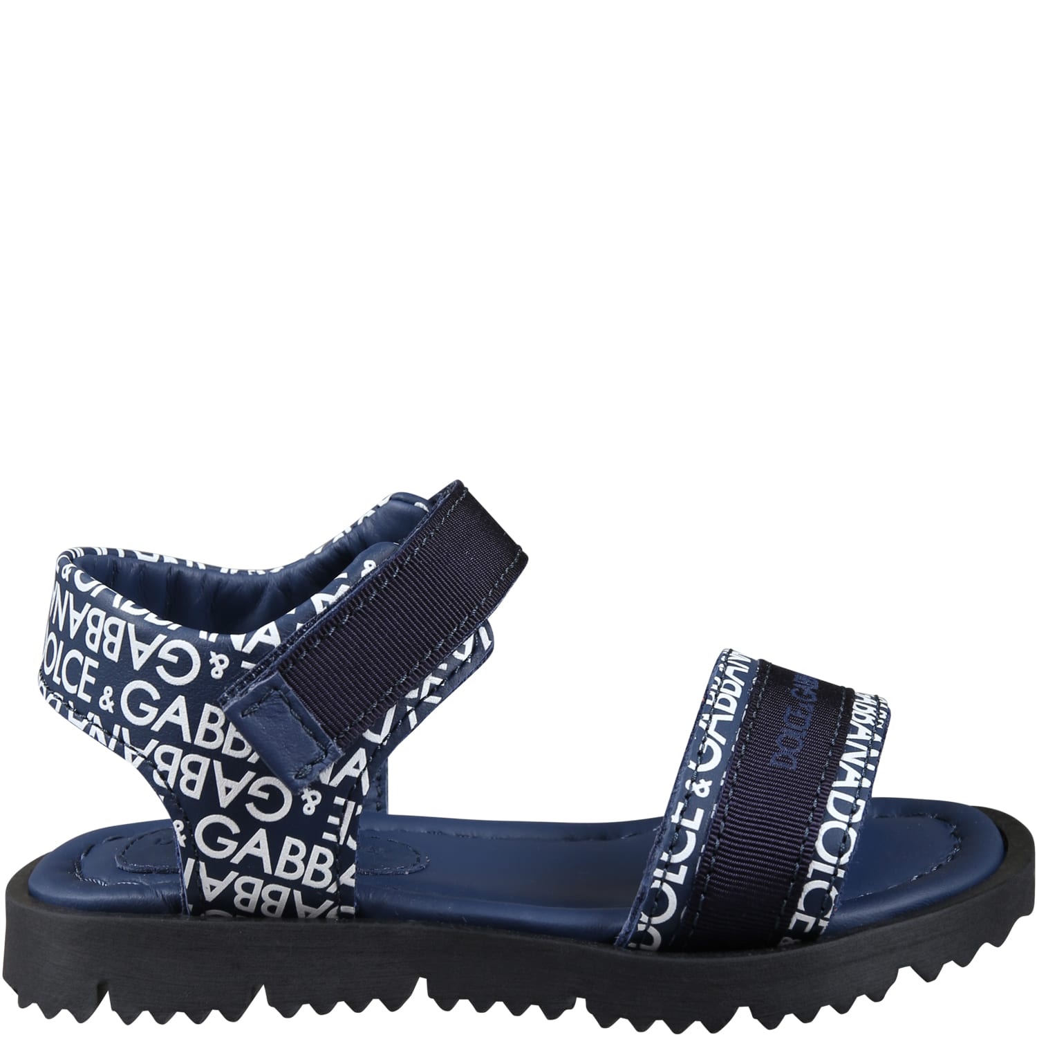 Dolce & Gabbana Blue Sandals For Kids With Logo