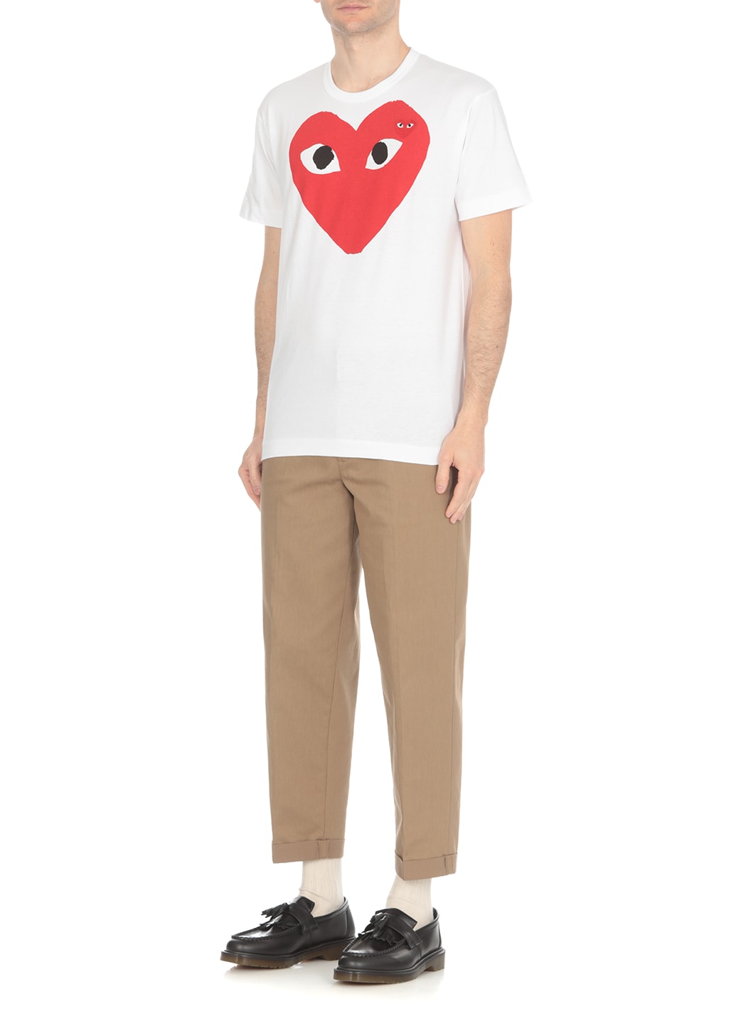 Shop Comme Des Garçons Play T-shirt With Logo In White