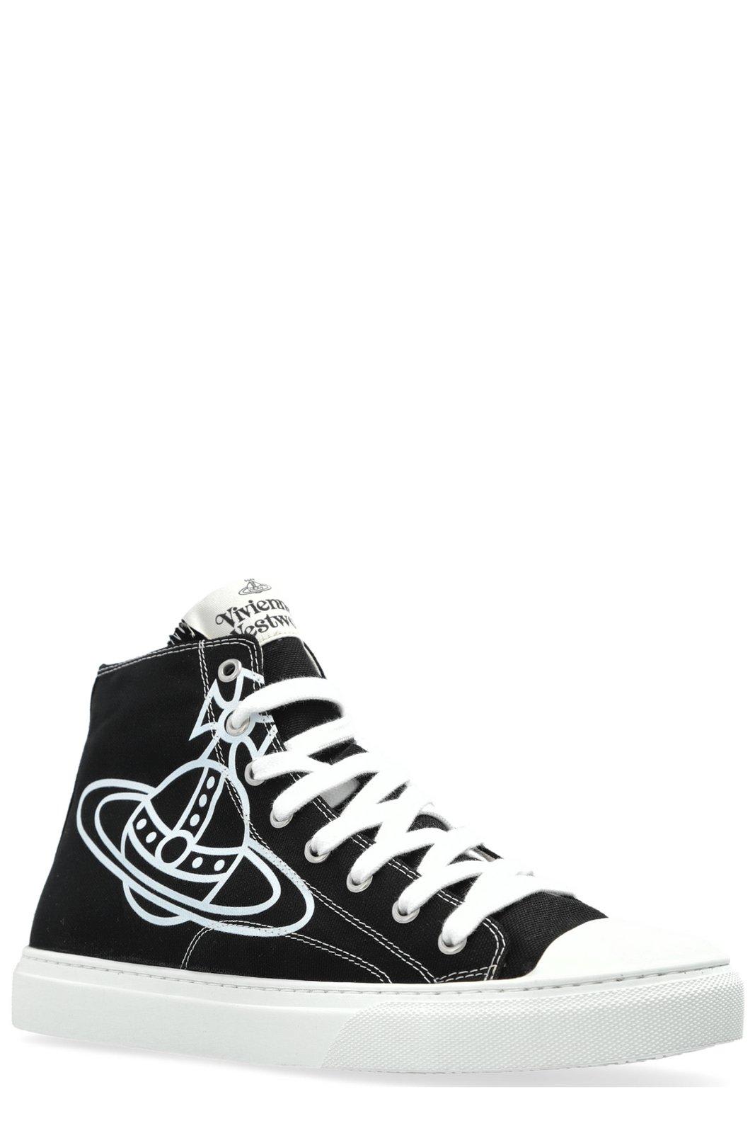 Vivienne Westwood High Top Canvas Plimsoll Cotton Canvas Black 11-45 Men