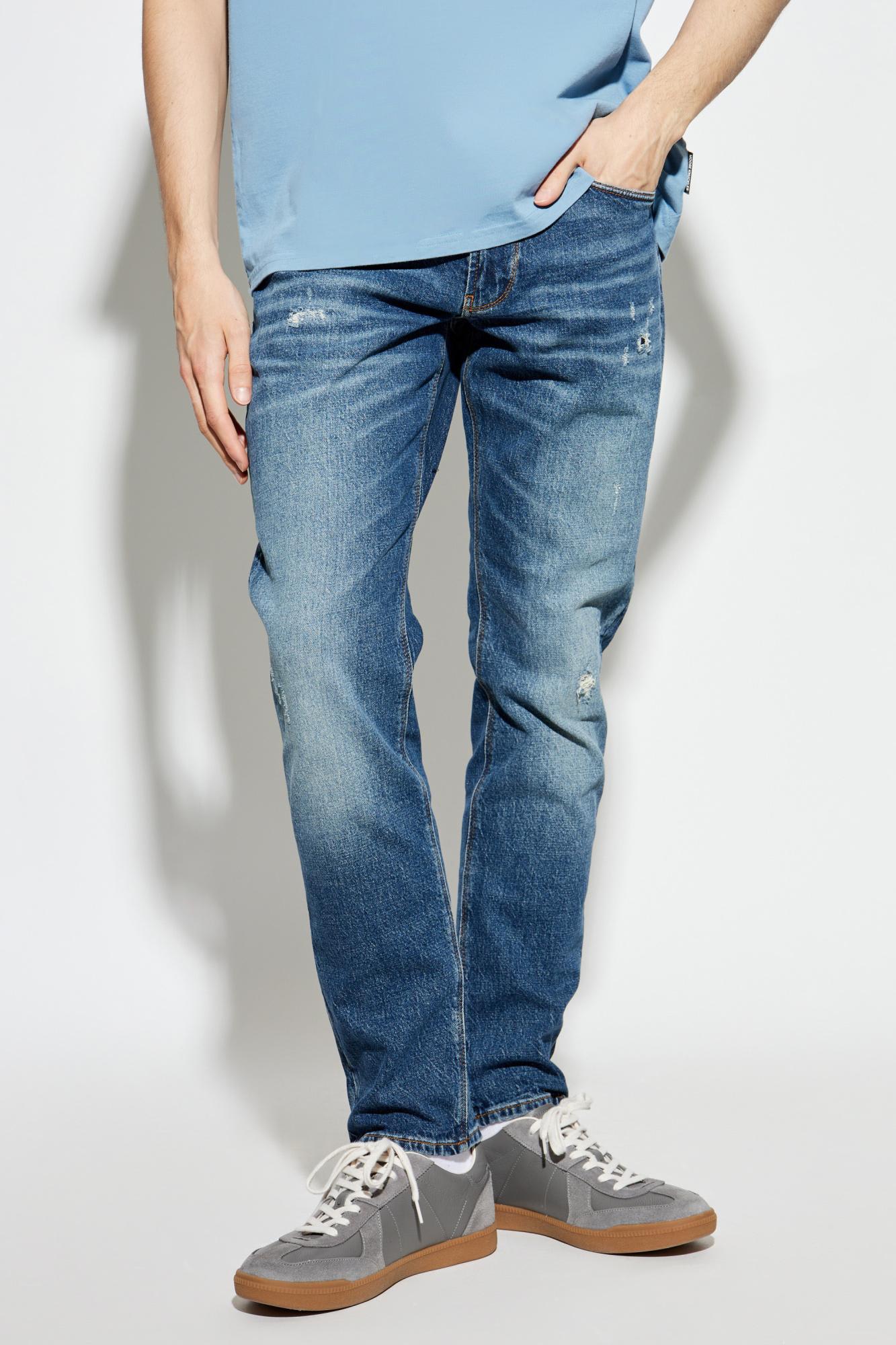 Shop Ps By Paul Smith Ps Paul Smith Jeans With Tapered Legs In Clear Blue