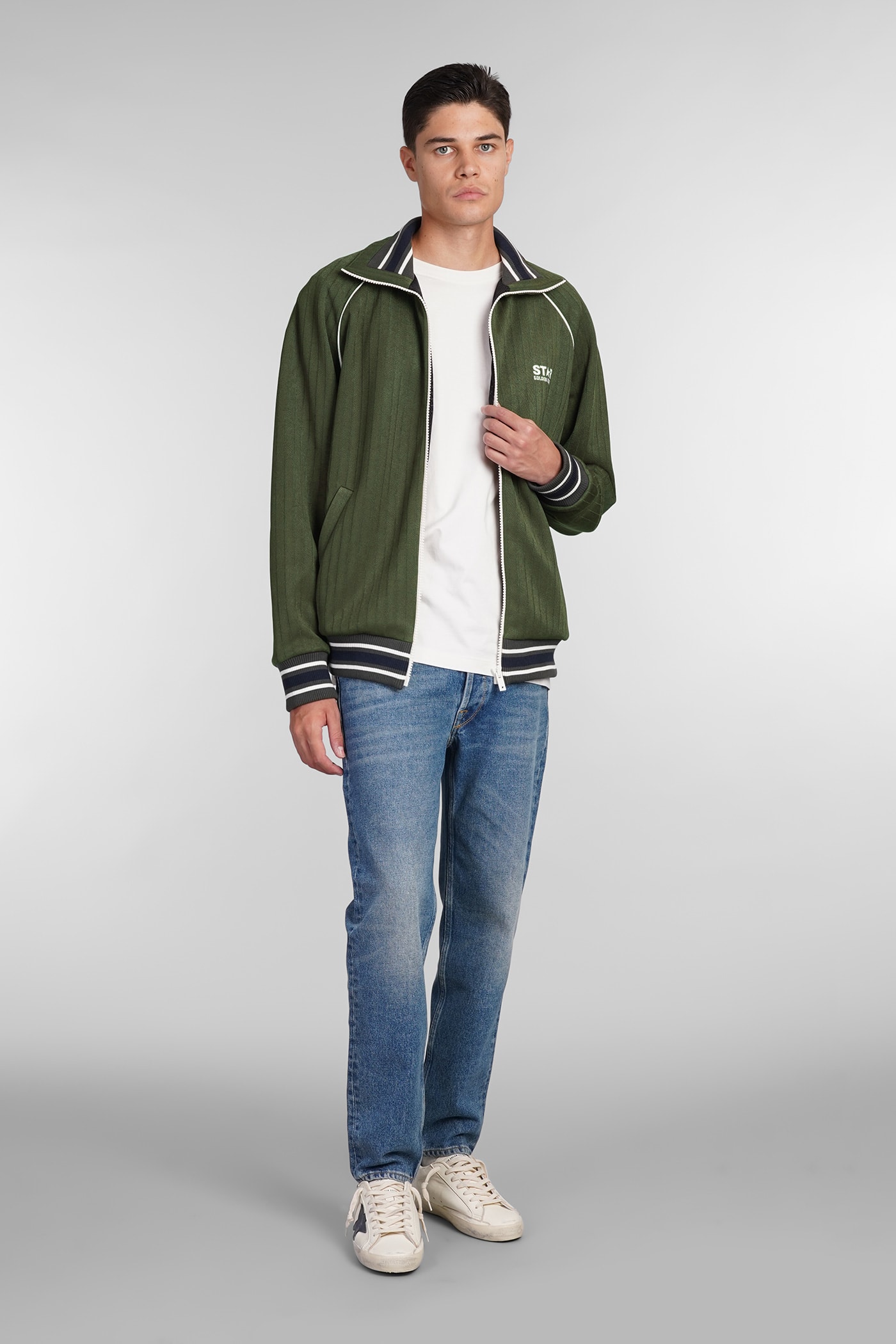 Shop Golden Goose Sweatshirt In Green Polyester